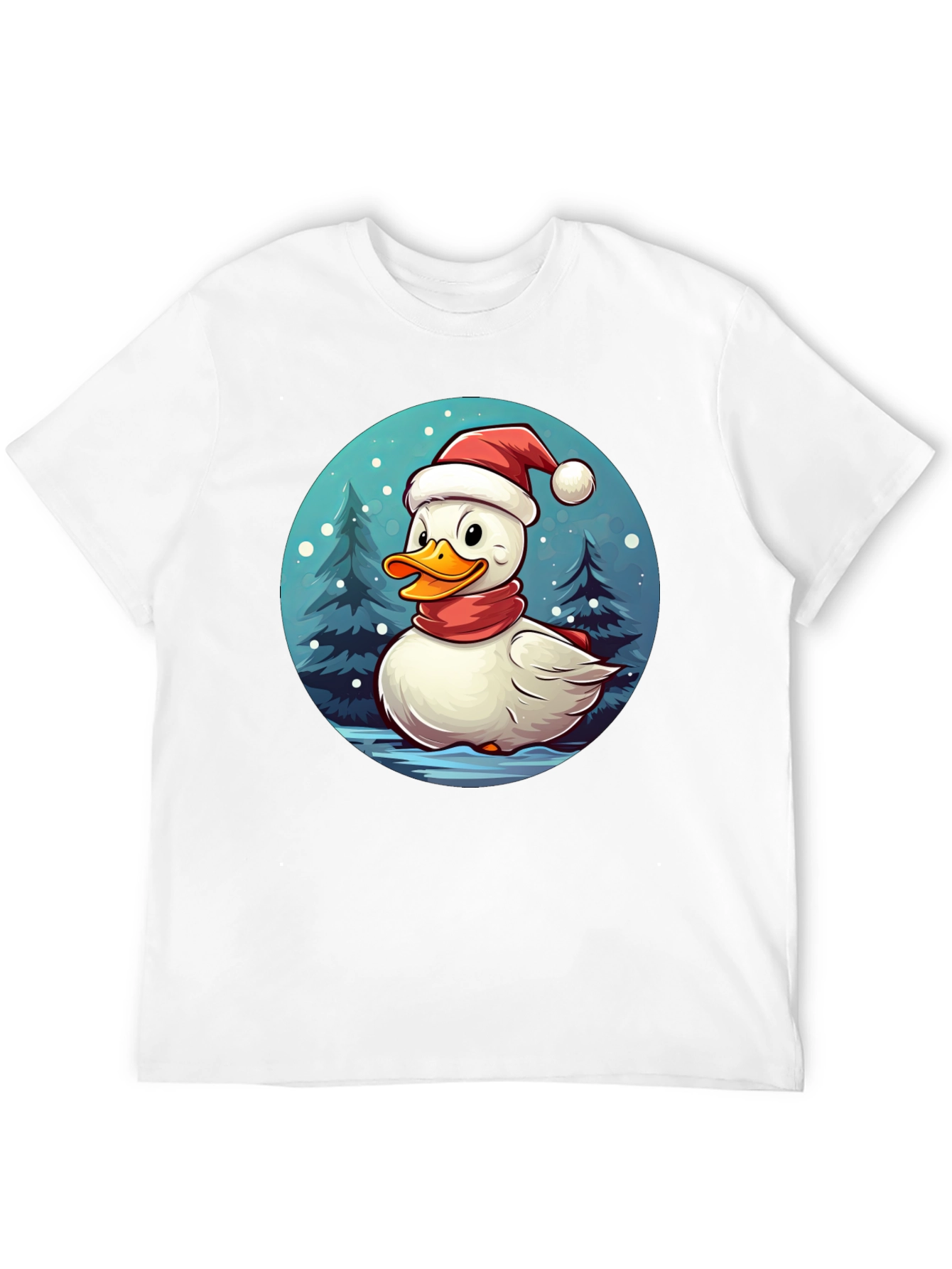 Black Festive Duck Holiday T-Shirt view 12