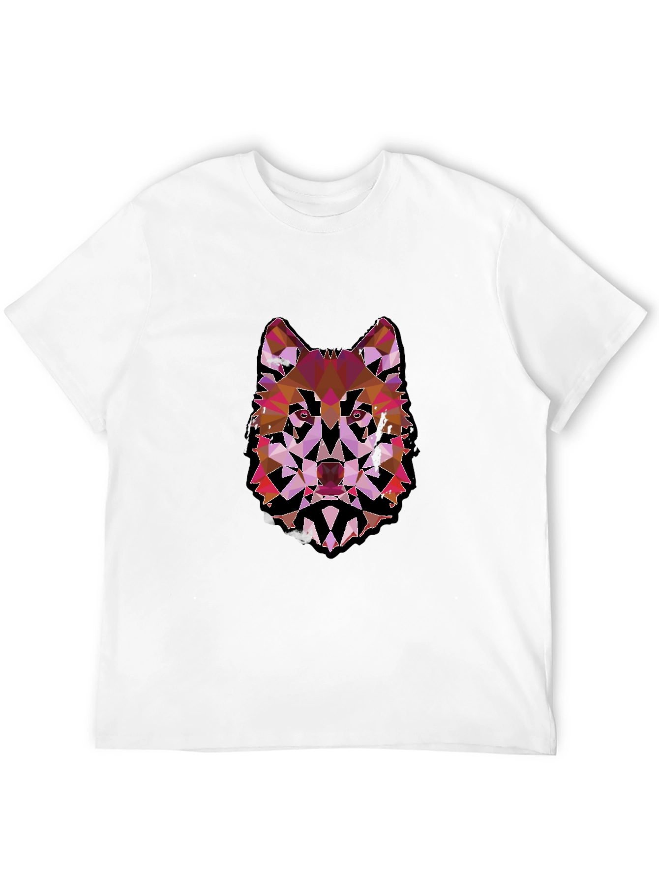 Black Geometric Wolf Graphic Black Tee view 12