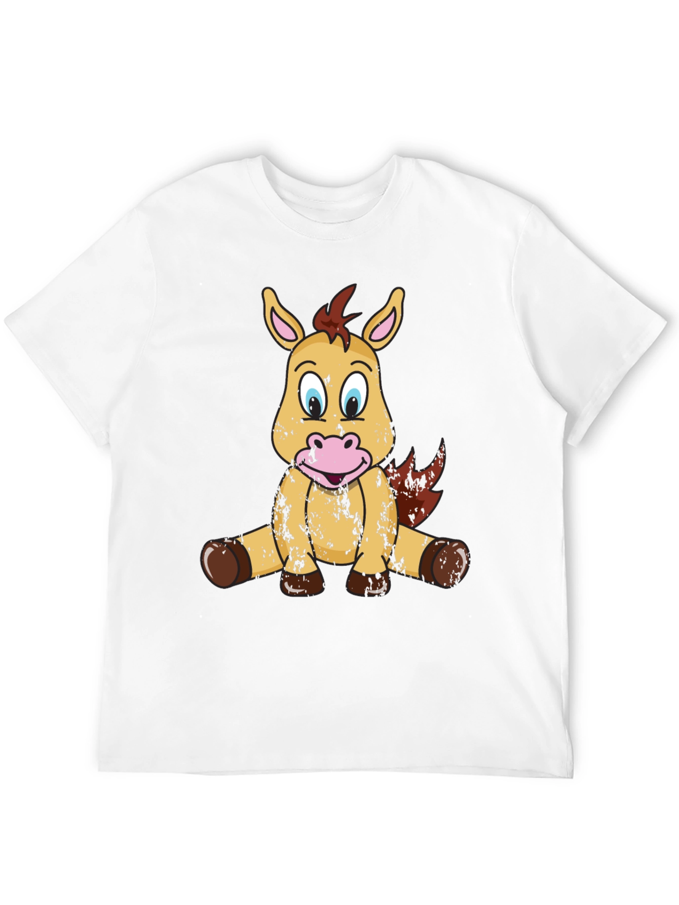 Black Cute Cartoon Horse T-Shirt view 12