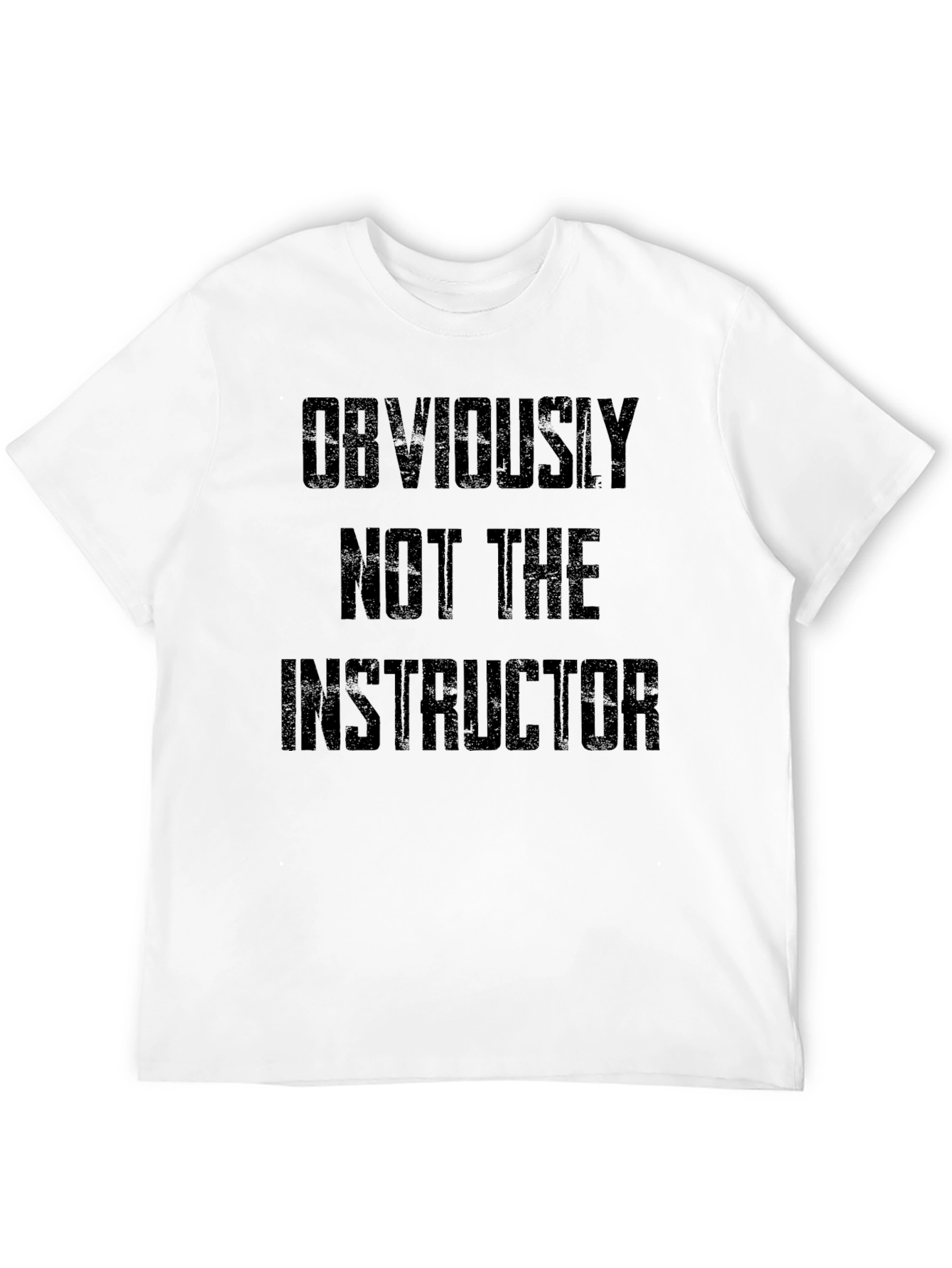 Black Obviously Not the Instructor Men's Black T-Shirt view 12