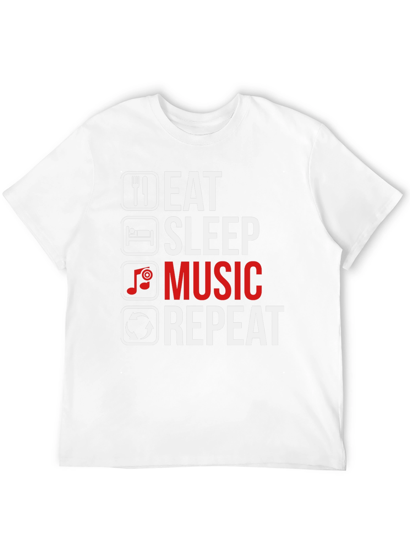 Black Eat Sleep Music Repeat T-Shirt - Music Lover Tee view 12