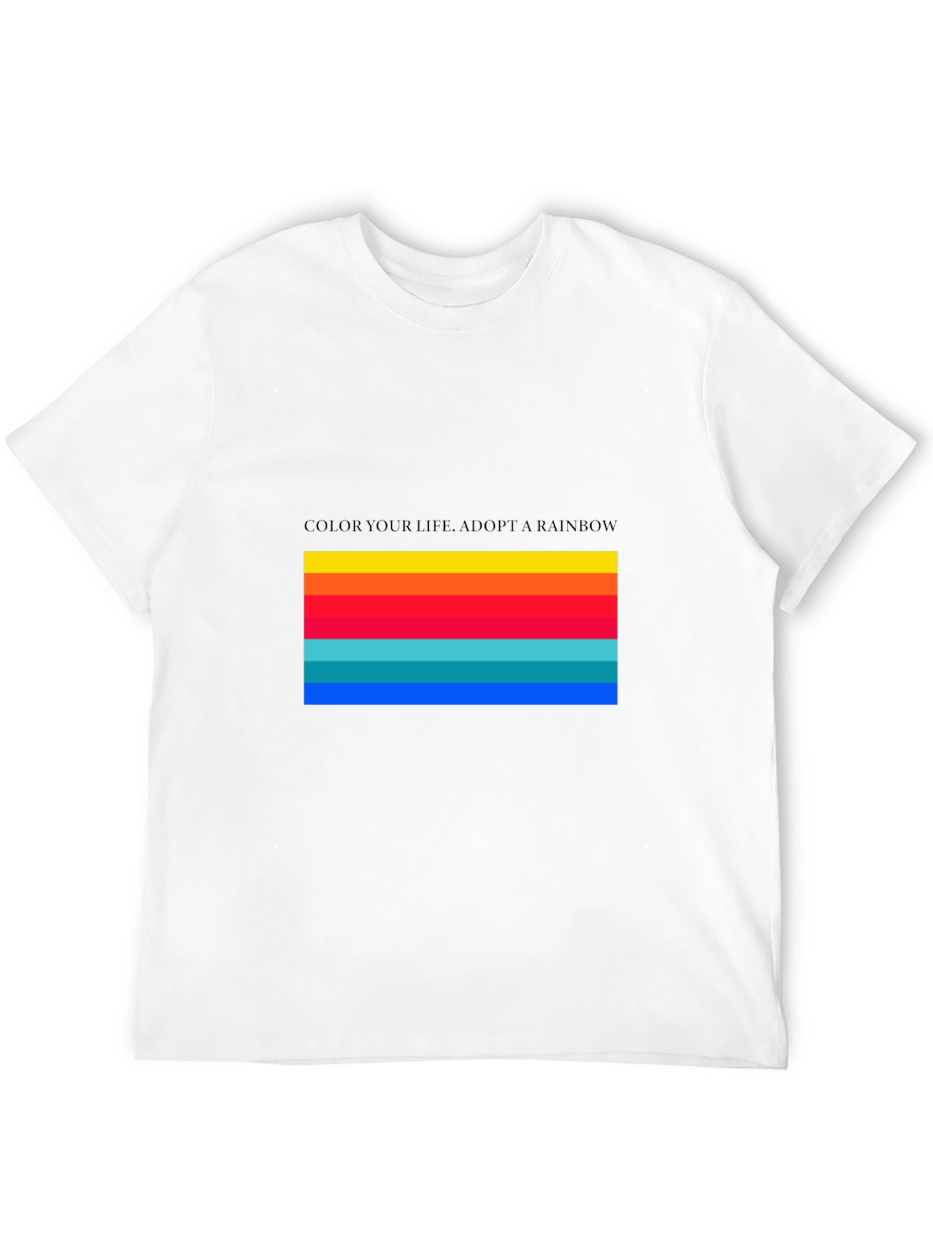 Black Rainbow Stripe Tee - Color Your Life! view 12