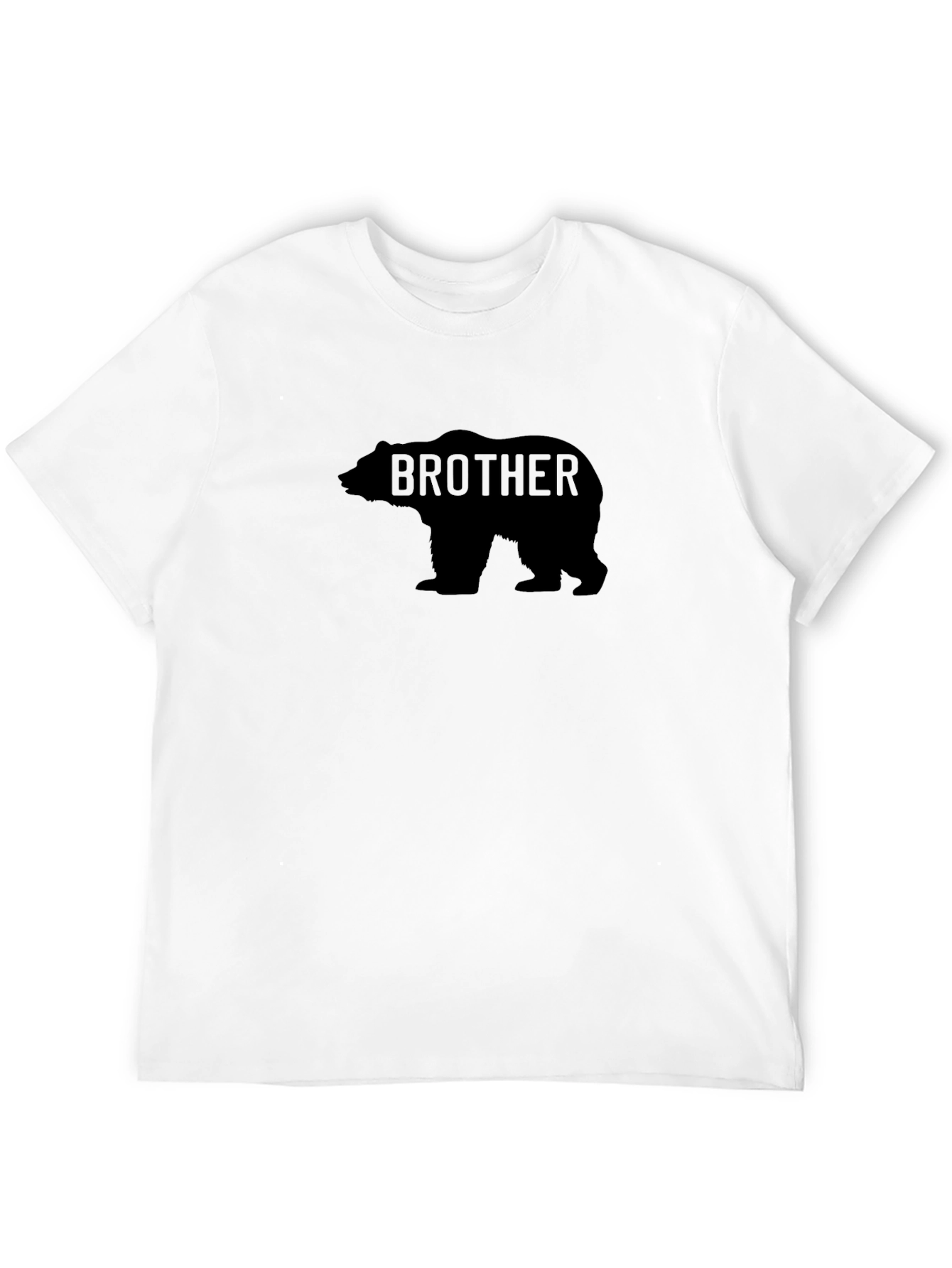 Black Brother Bear Graphic T-Shirt - Mens Black Crew Neck Tee view 12