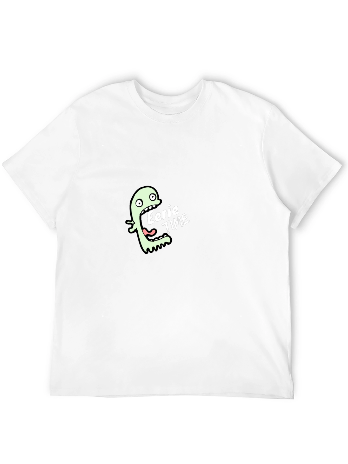 Black Eerie Time Graphic Tee - Black Cotton T-Shirt view 12