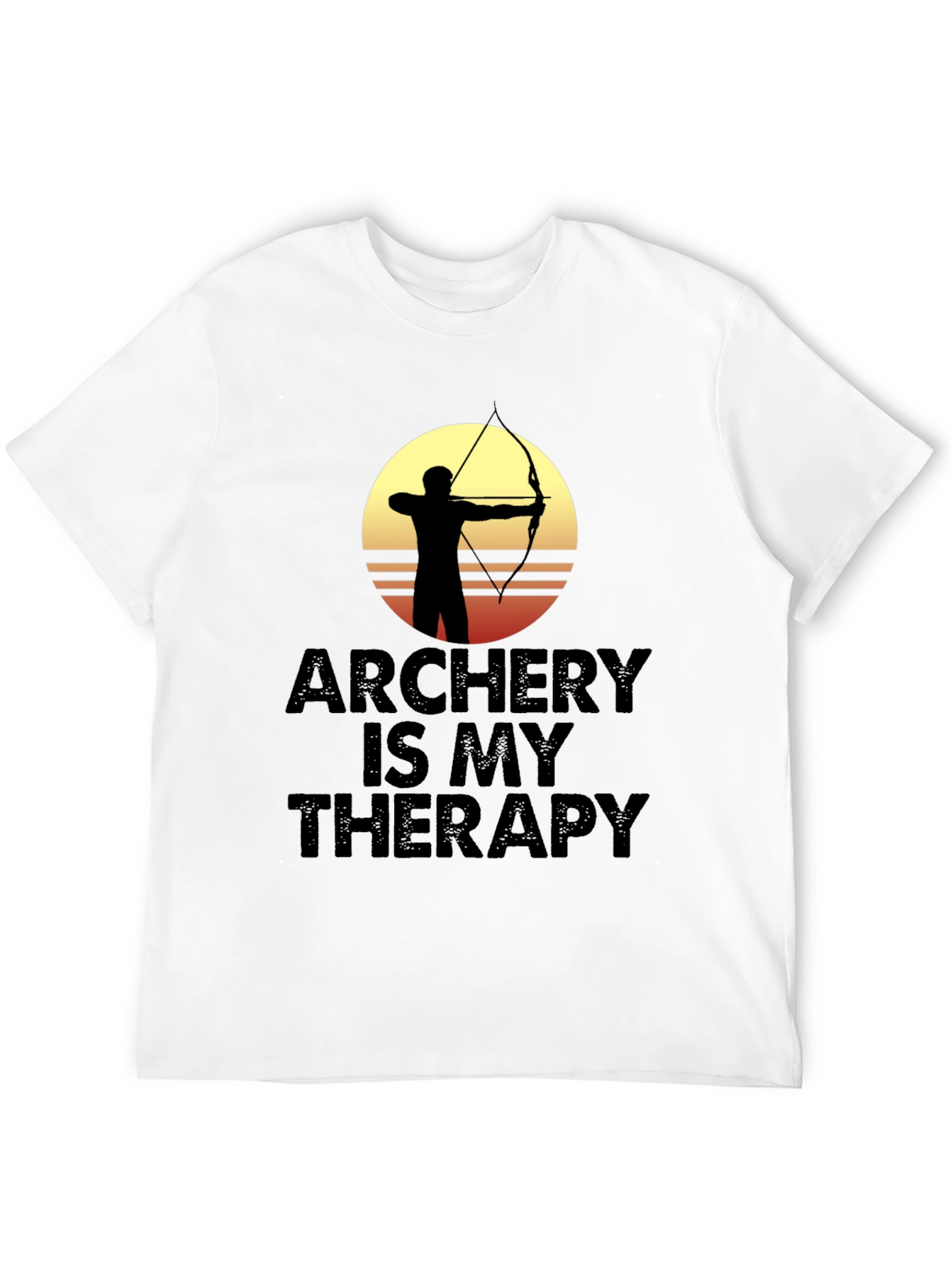 Black Archery Is My Therapy T-Shirt - Archer Silhouette Graphic Tee view 12