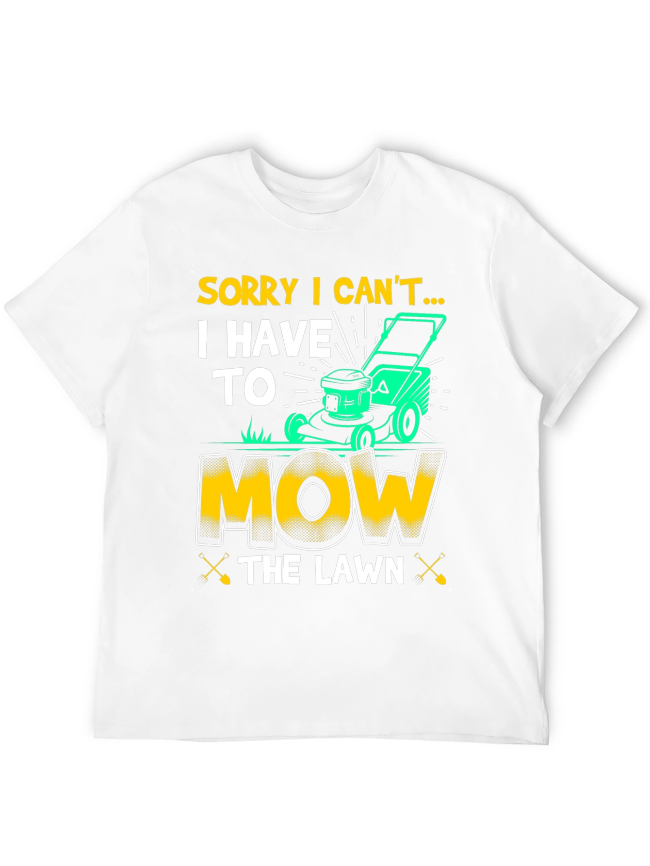 Black Funny "Mow the Lawn" Graphic T-Shirt view 12