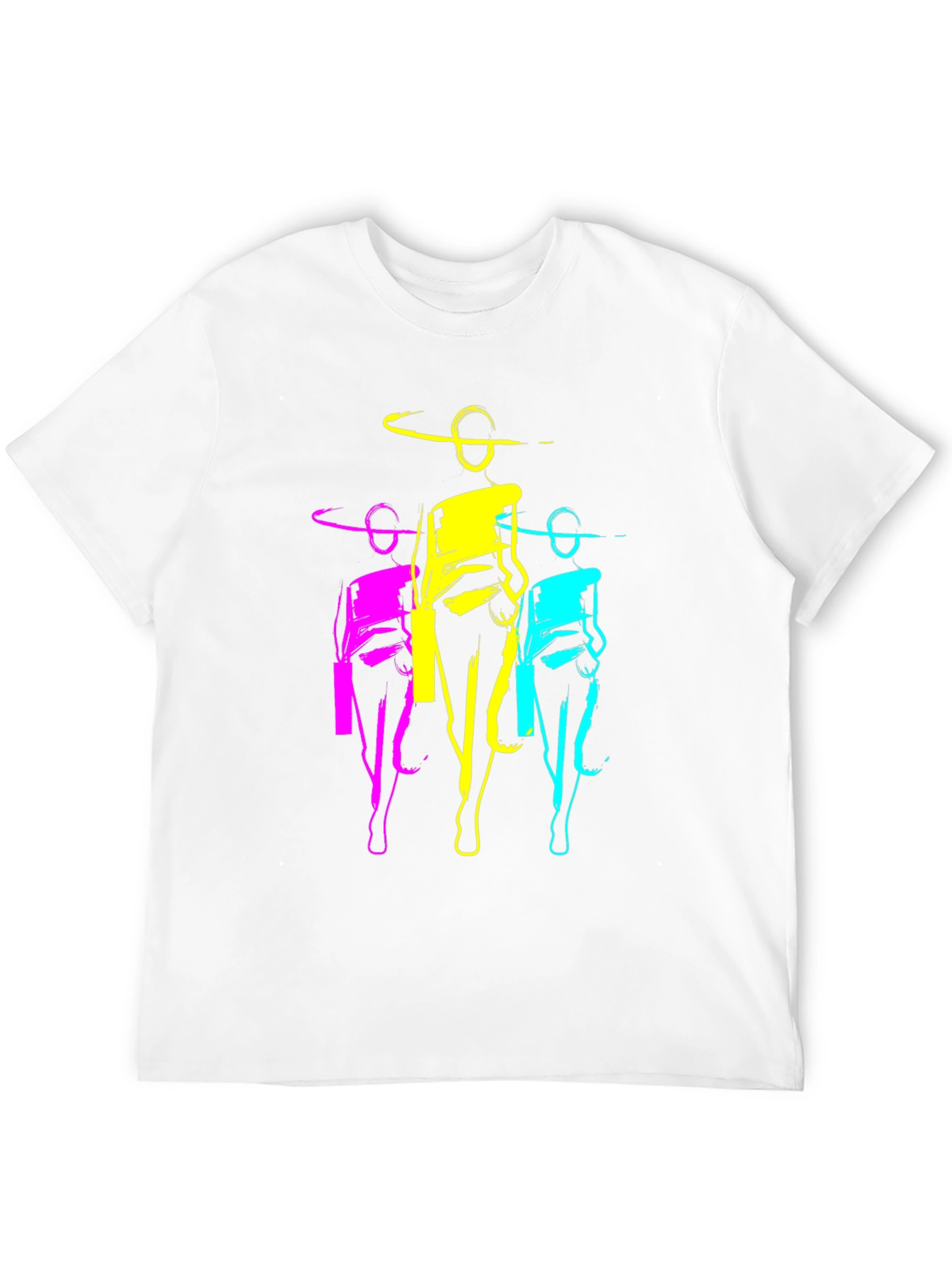 Black Pop Art Women Graphic T-Shirt - Black Cotton Tee view 12