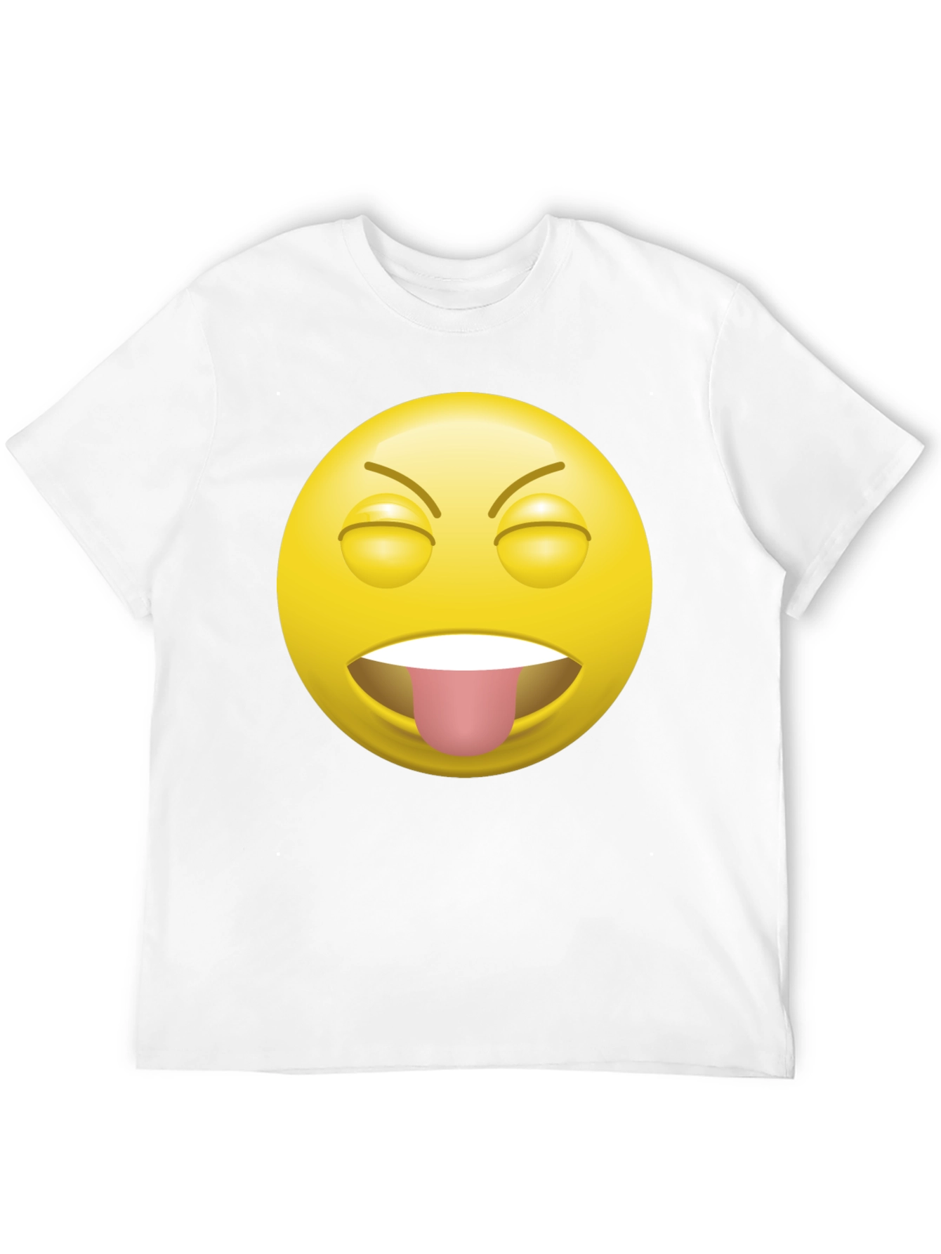 Black Funny Emoji Tongue Out Black T-Shirt view 12