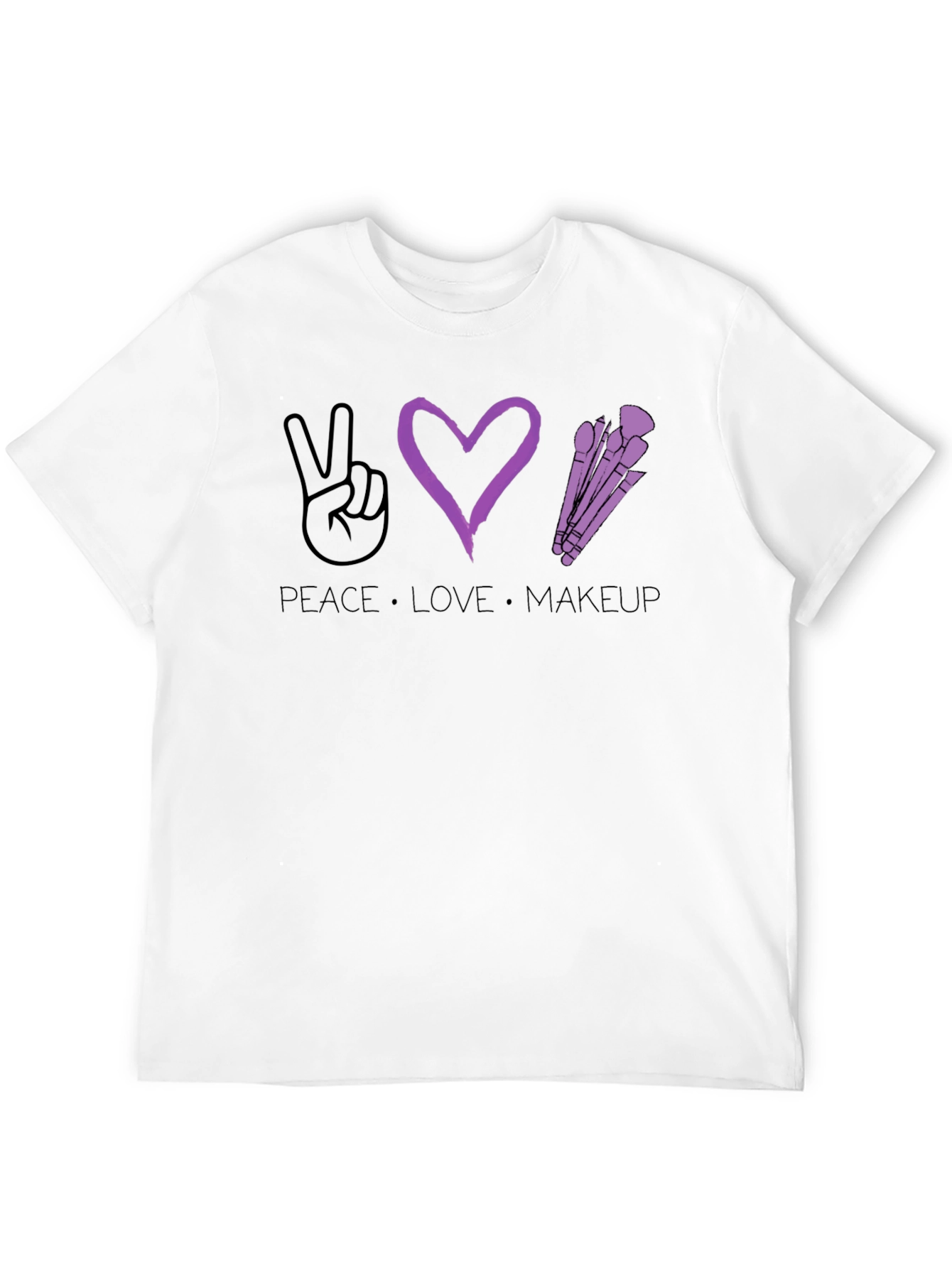 Black Peace Love Makeup T-Shirt - Stylish Graphic Tee view 12