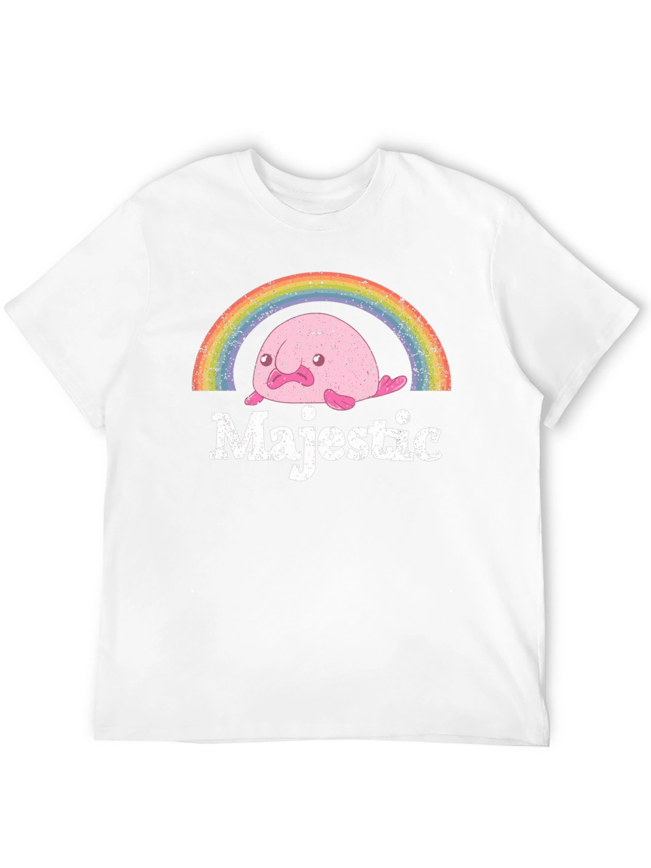 Black Majestic Blobfish Rainbow Graphic T-Shirt view 12