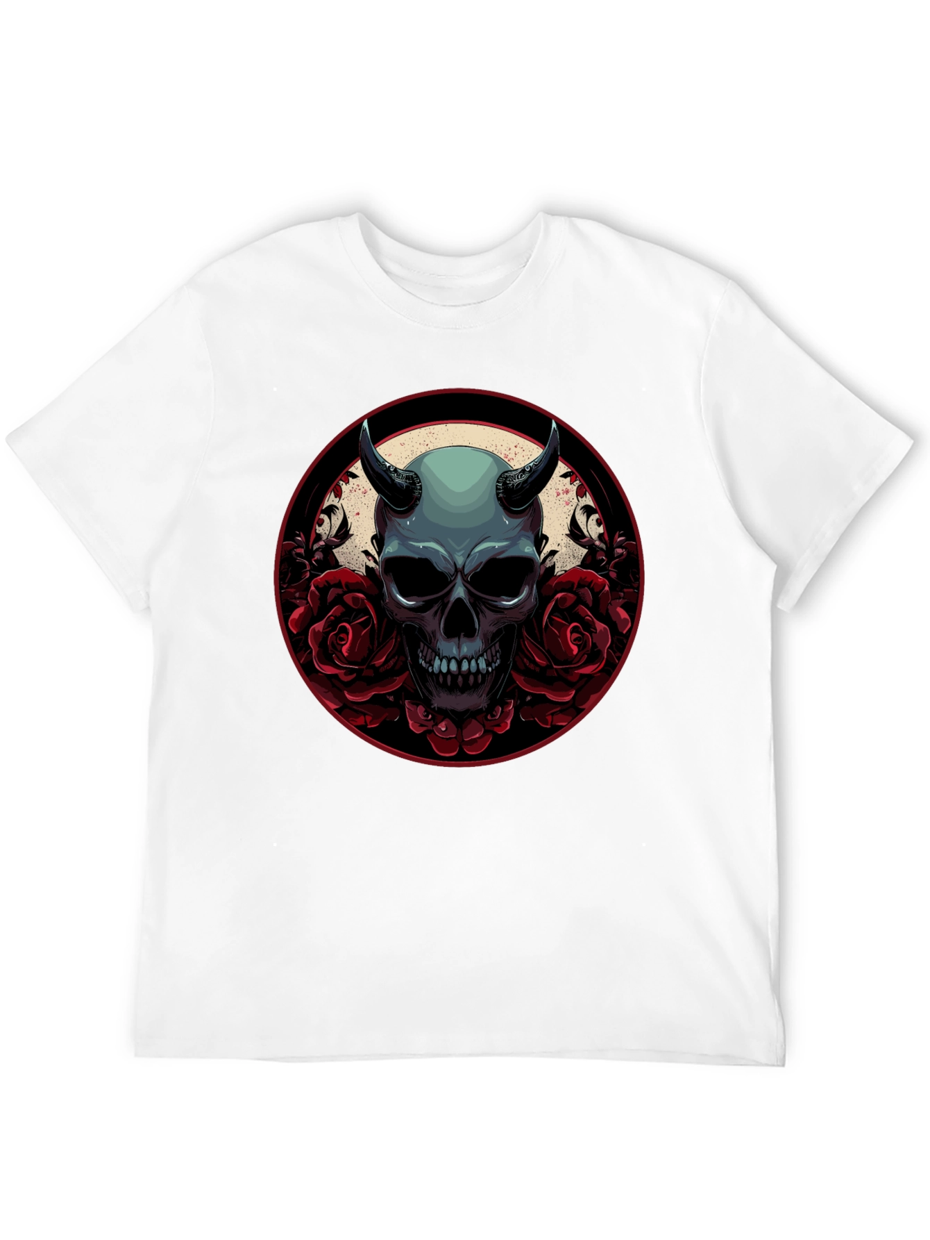 Black Skull & Roses Graphic Tee - Dark Aesthetic view 12