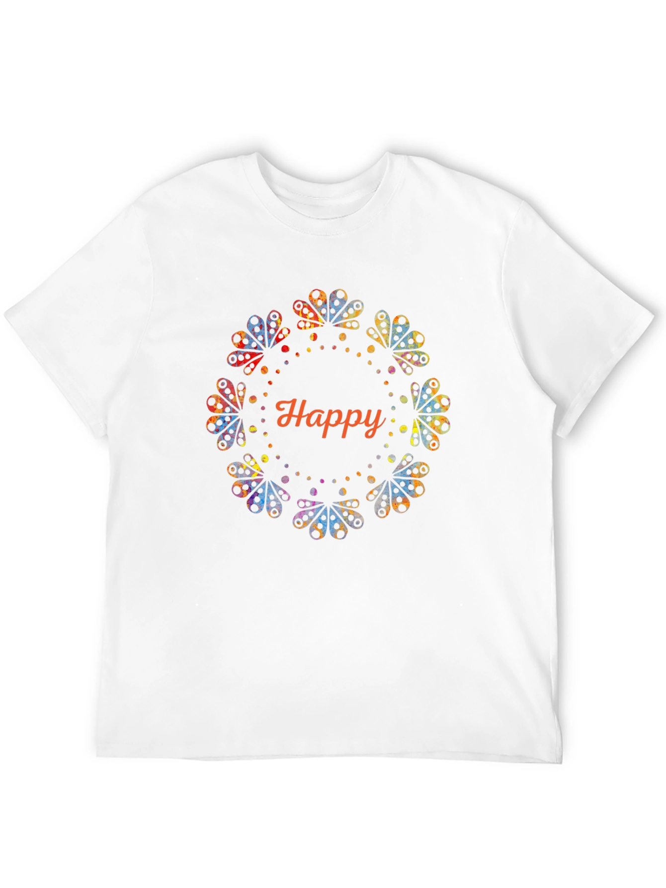 Black Happy Floral Graphic Black T-Shirt view 12