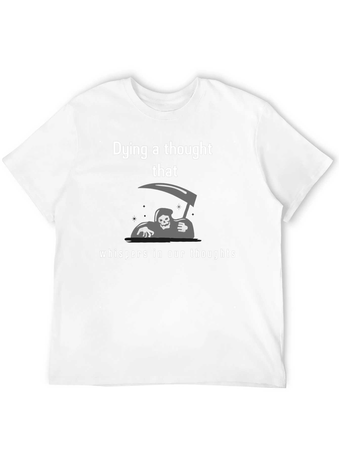 Black Dying Thought T-Shirt - Dark Humor Grim Reaper Tee view 12