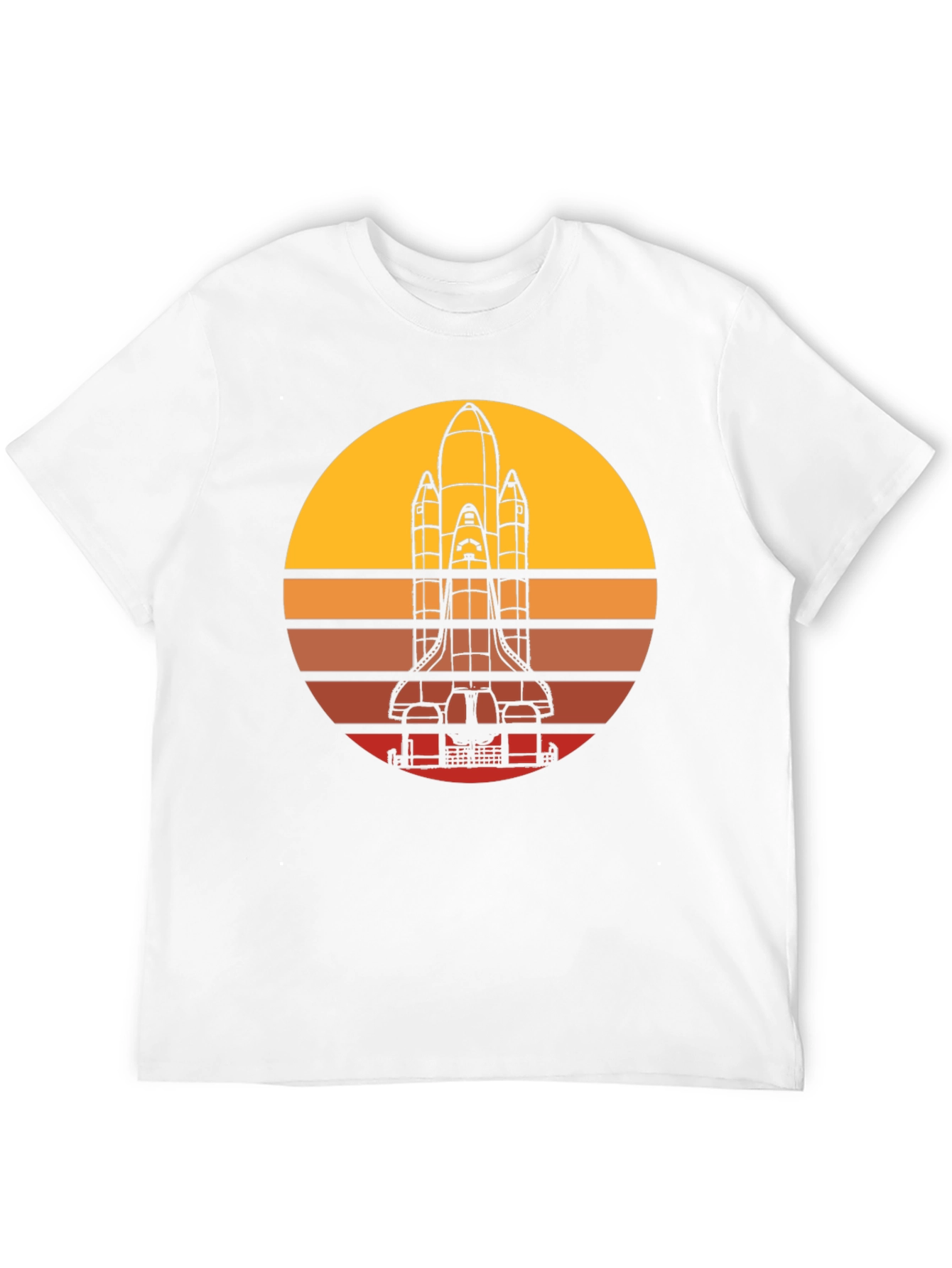 Black Retro Rocket Launch T-Shirt view 12