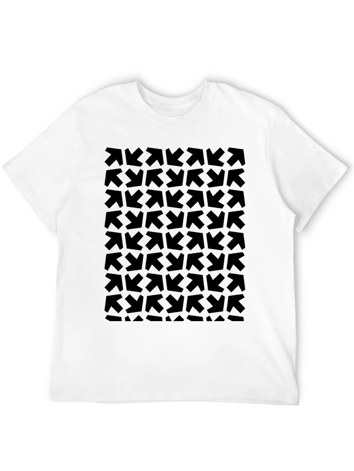 Abstract Arrow Pattern Black T-Shirt - Modern Graphic Tee - 12