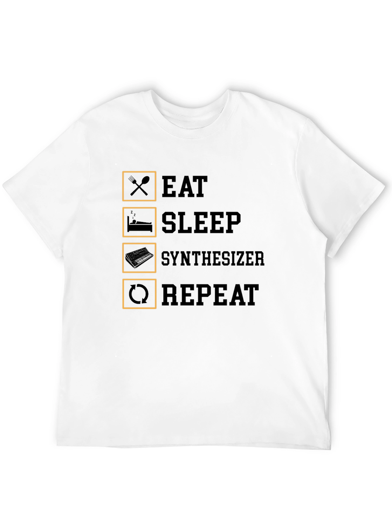Black Eat Sleep Synthesizer Repeat T-Shirt view 12