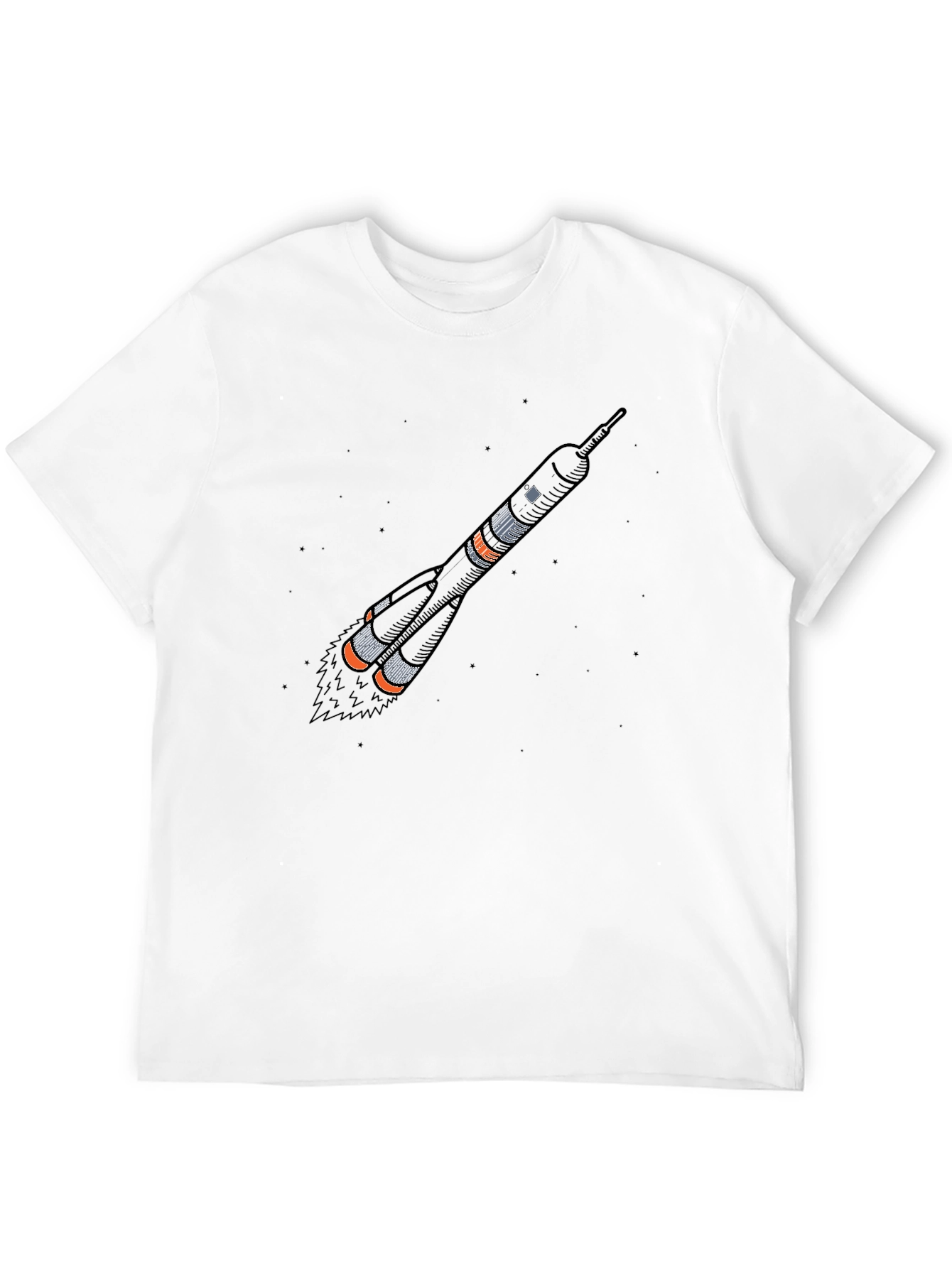 Black Rocket Graphic T-Shirt - Space Launch Design view 12