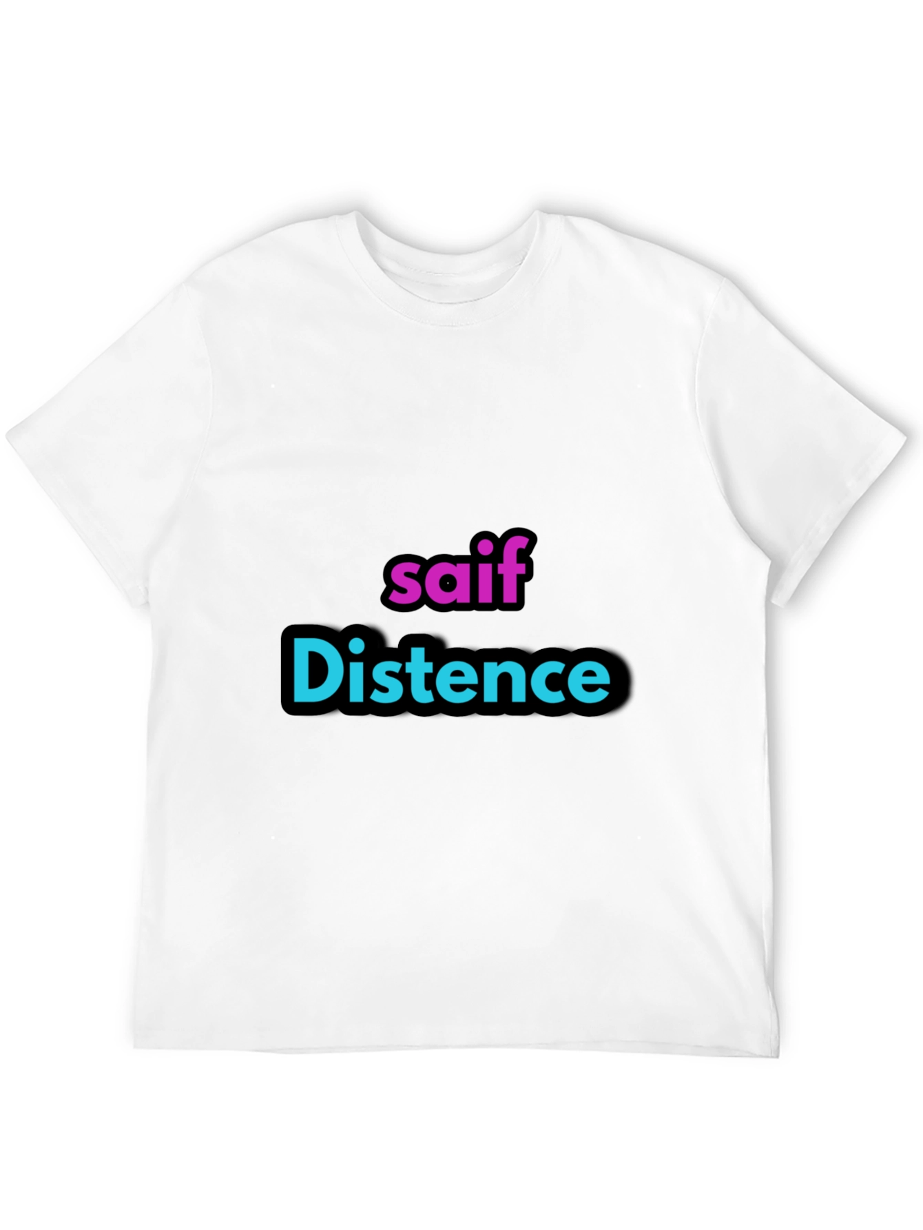 Black Personalized "saif Distence" Black T-Shirt view 12