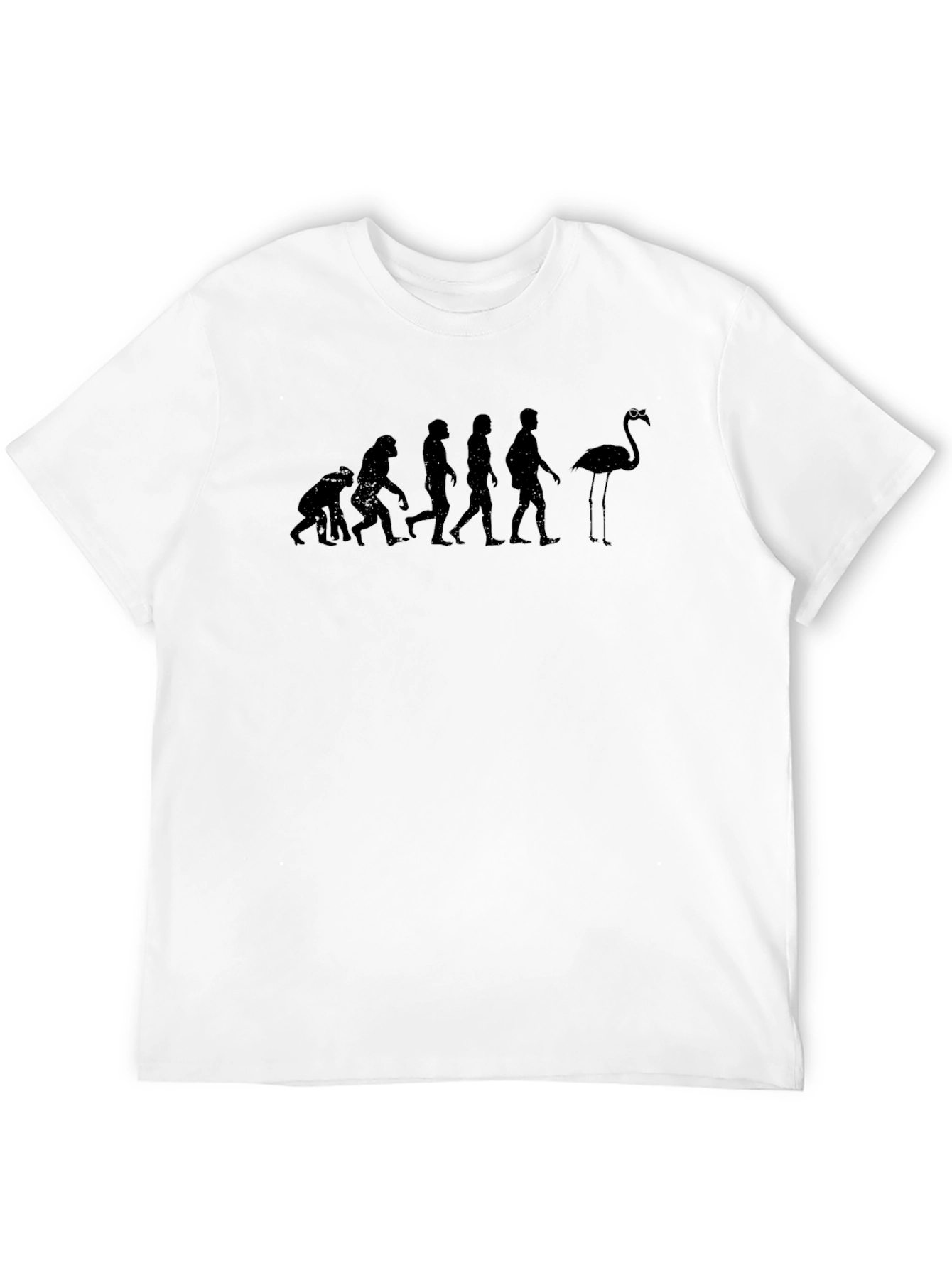Black Evolution of Flamingo T-Shirt - Humorous Graphic Tee view 12