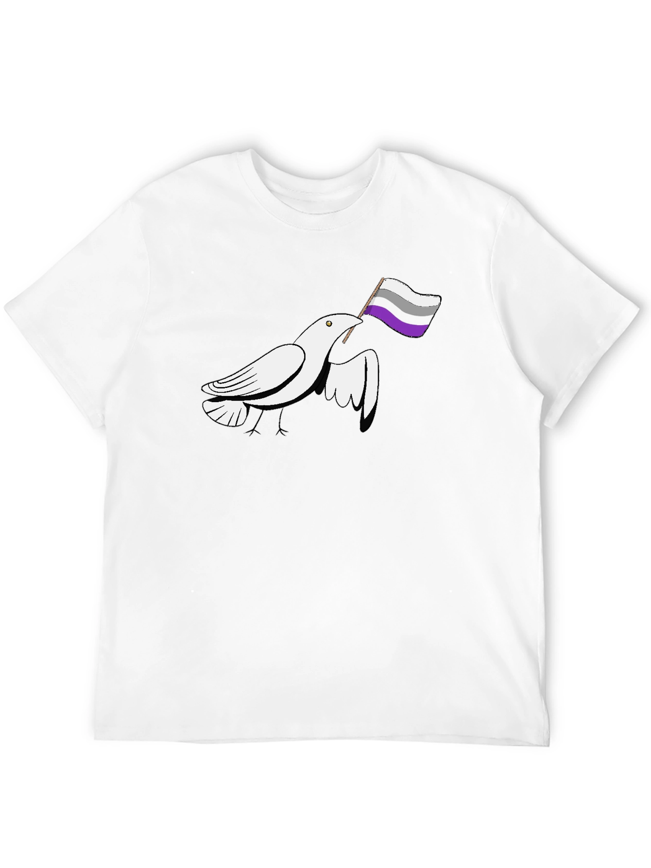 Black Asexual Pride Dove T-Shirt view 12