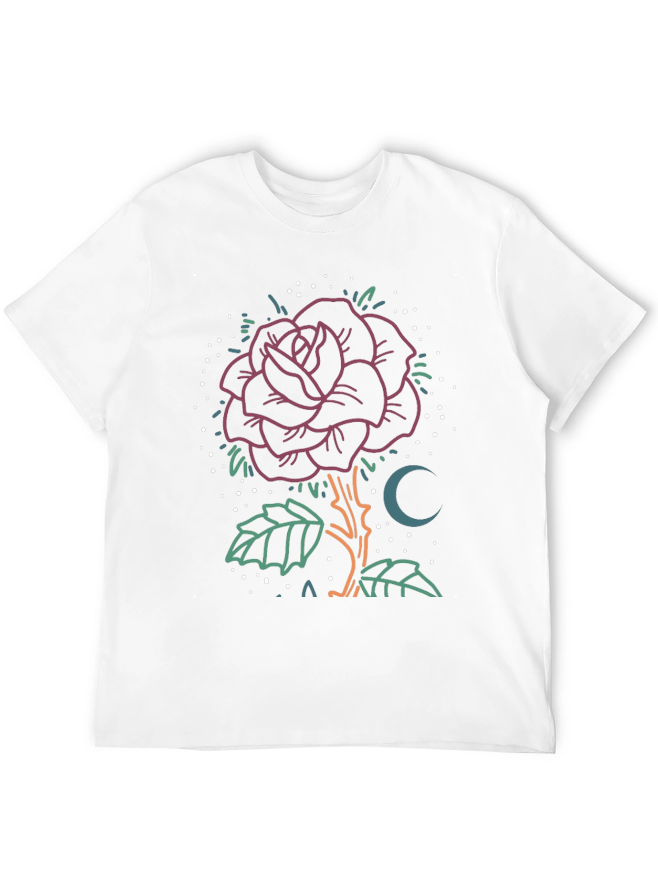 Black Rose & Moon Graphic Tee - Unique Design view 12
