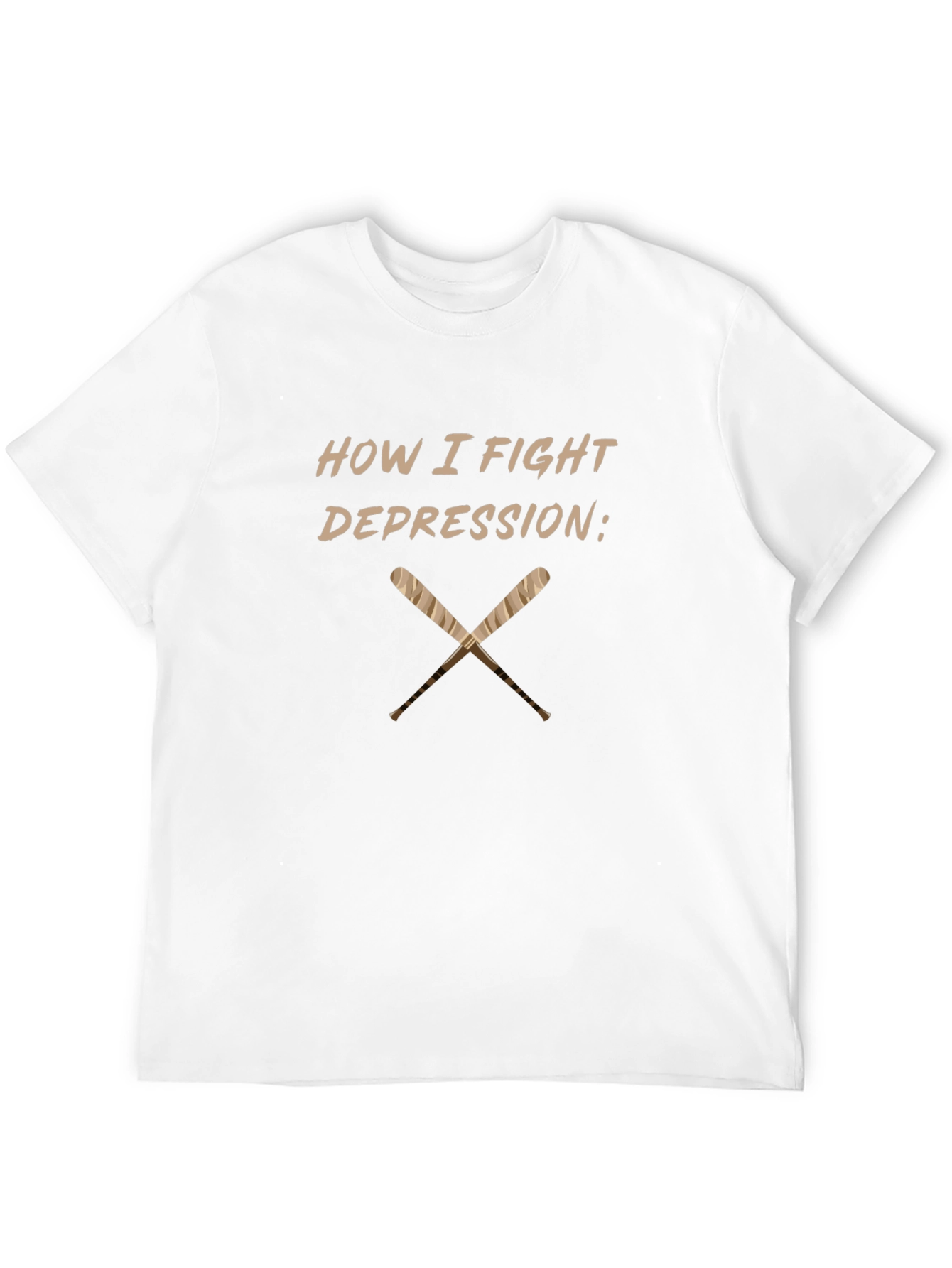 Black How I Fight Depression Baseball T-Shirt view 12