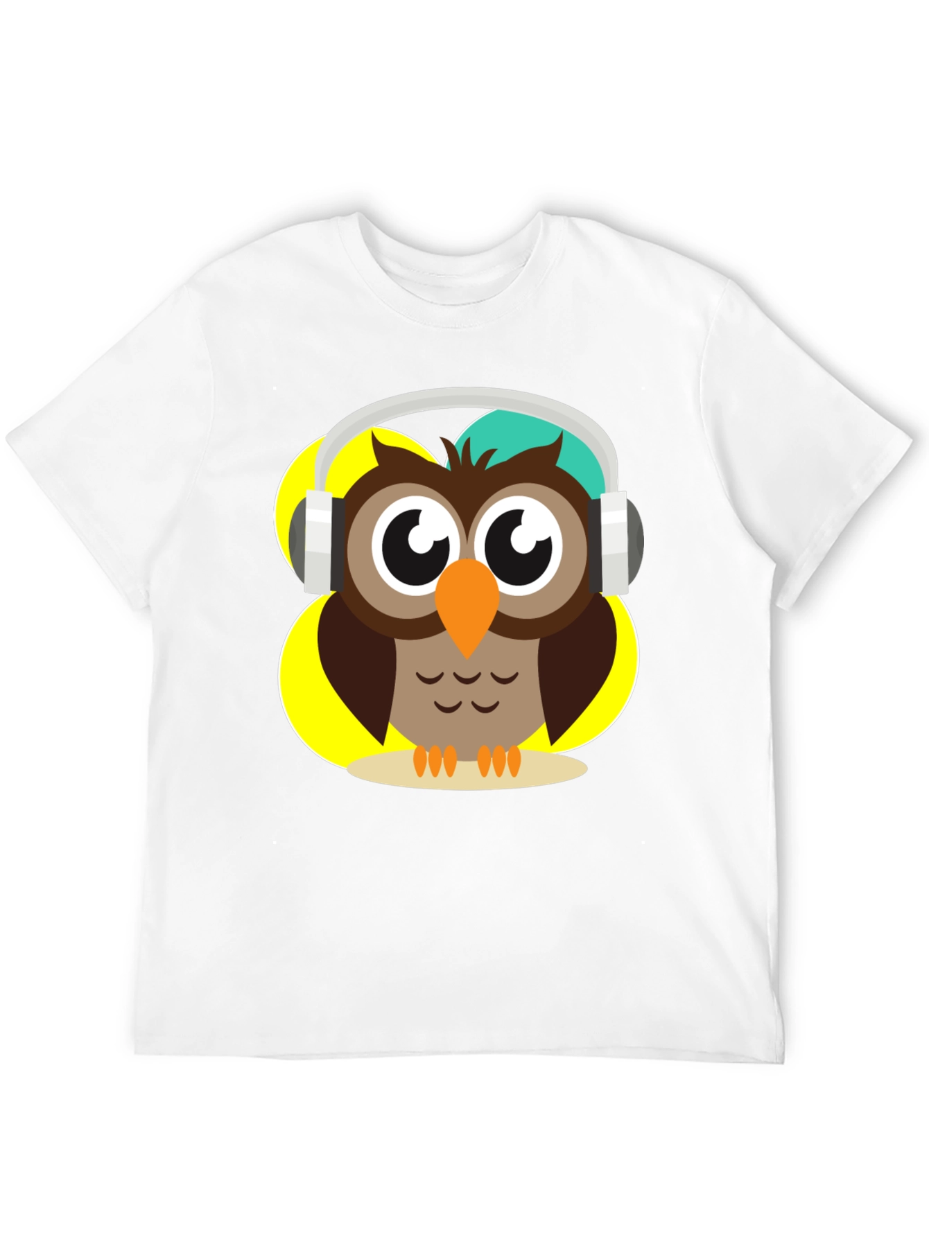 Black Owl Wearing Headphones Graphic T-Shirt view 12