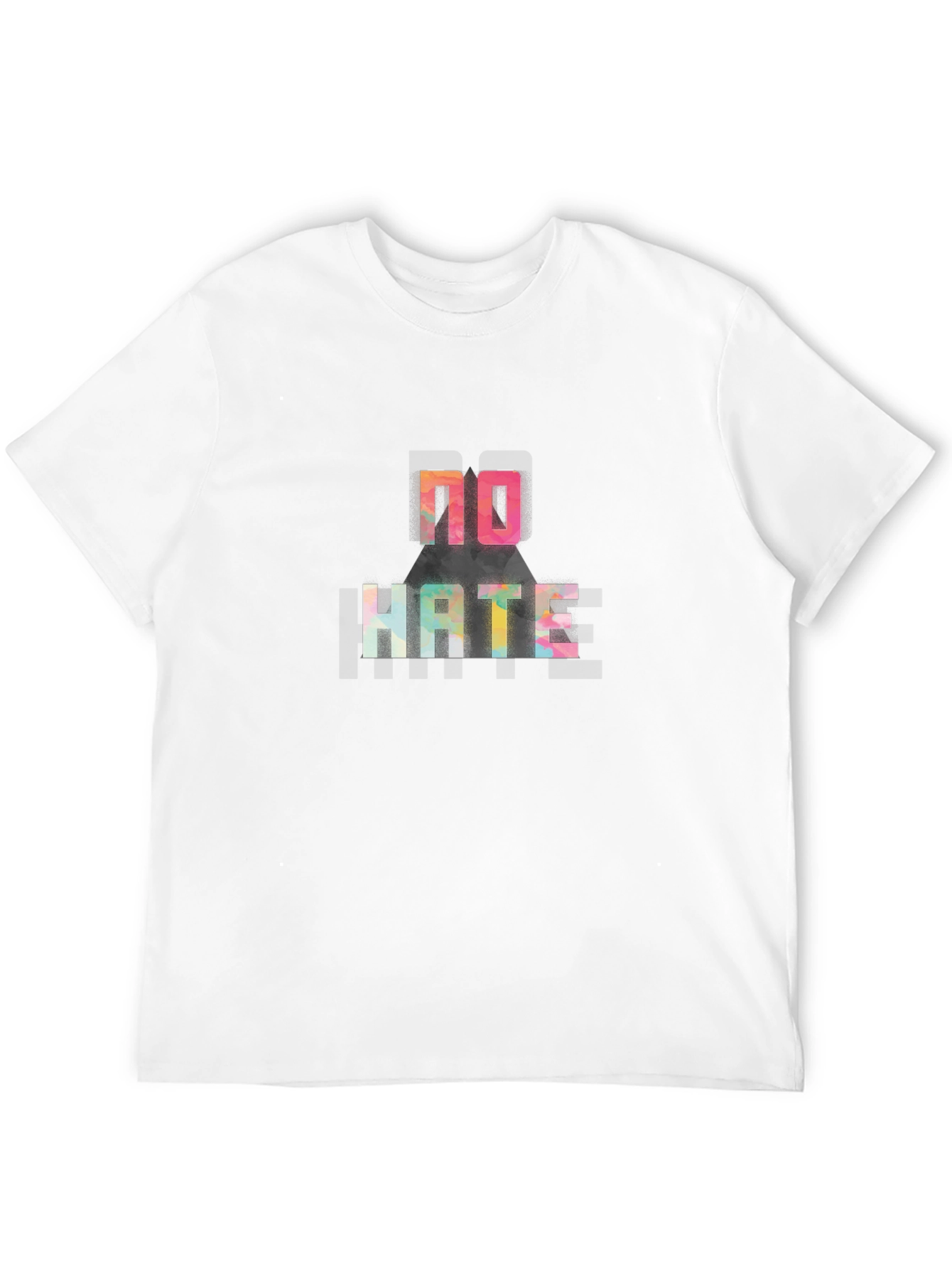 No Hate Graphic T-Shirt - Colorful Message Tee - 12