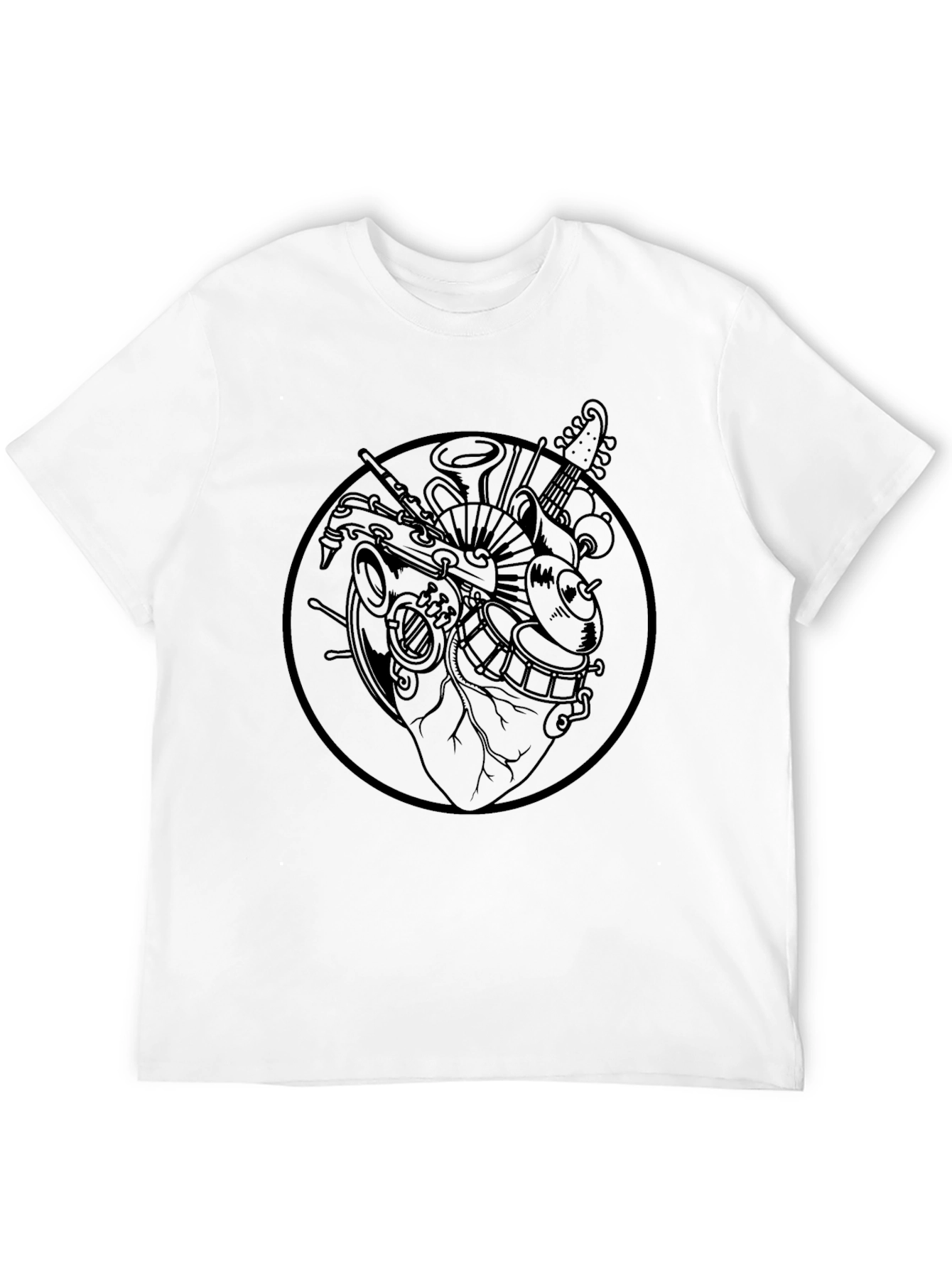 Black Musical Heart Graphic T-Shirt - Black view 12
