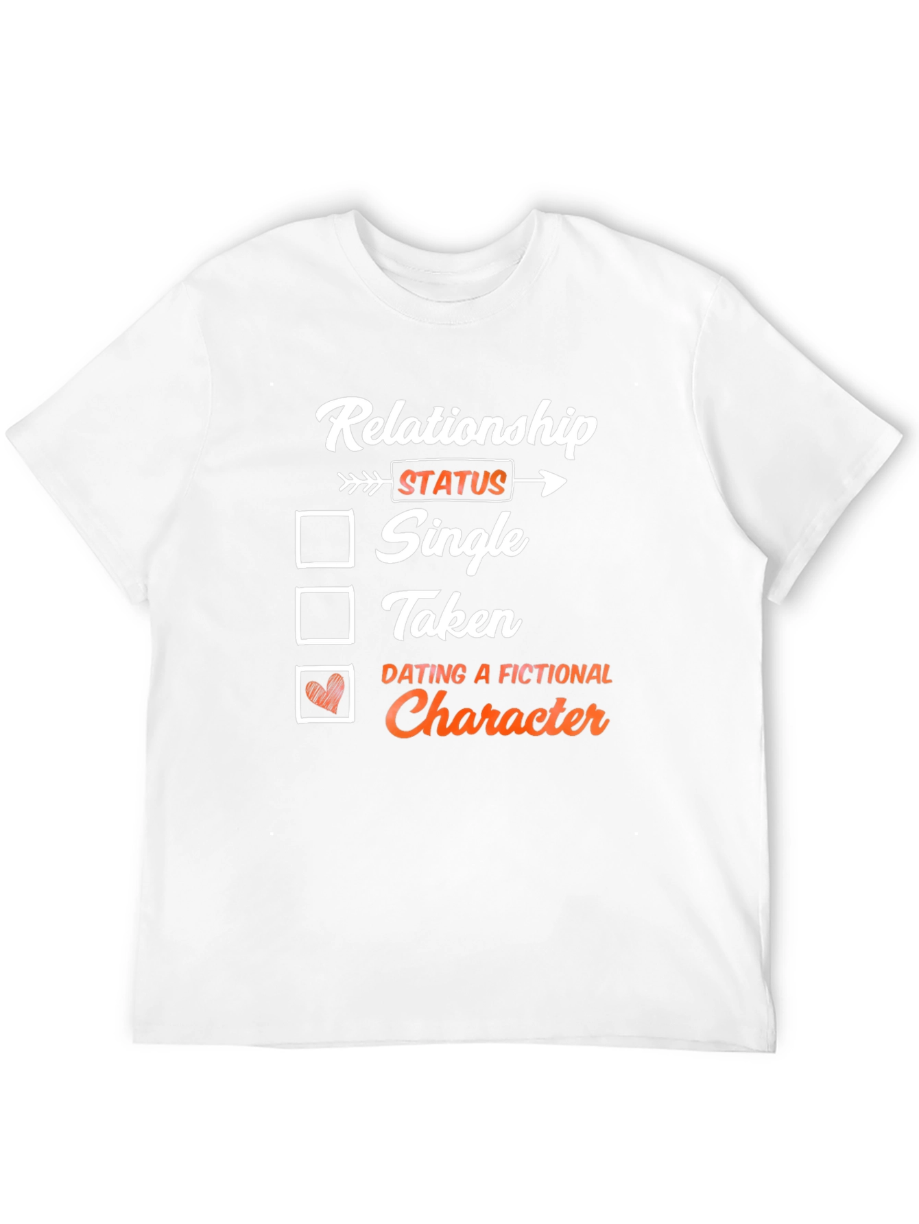 Black Relationship Status T-Shirt: Dating a Fictional Character view 12