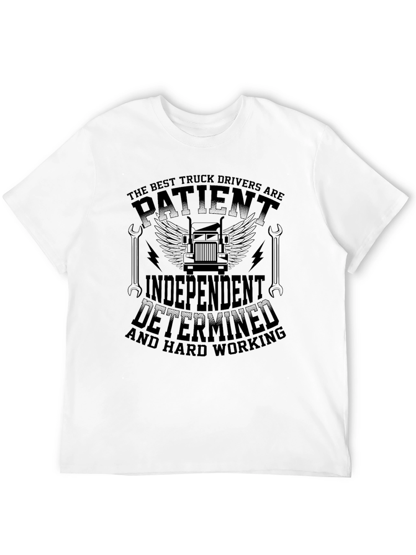 Black Truck Driver T-Shirt - Patient Independent Determined view 12
