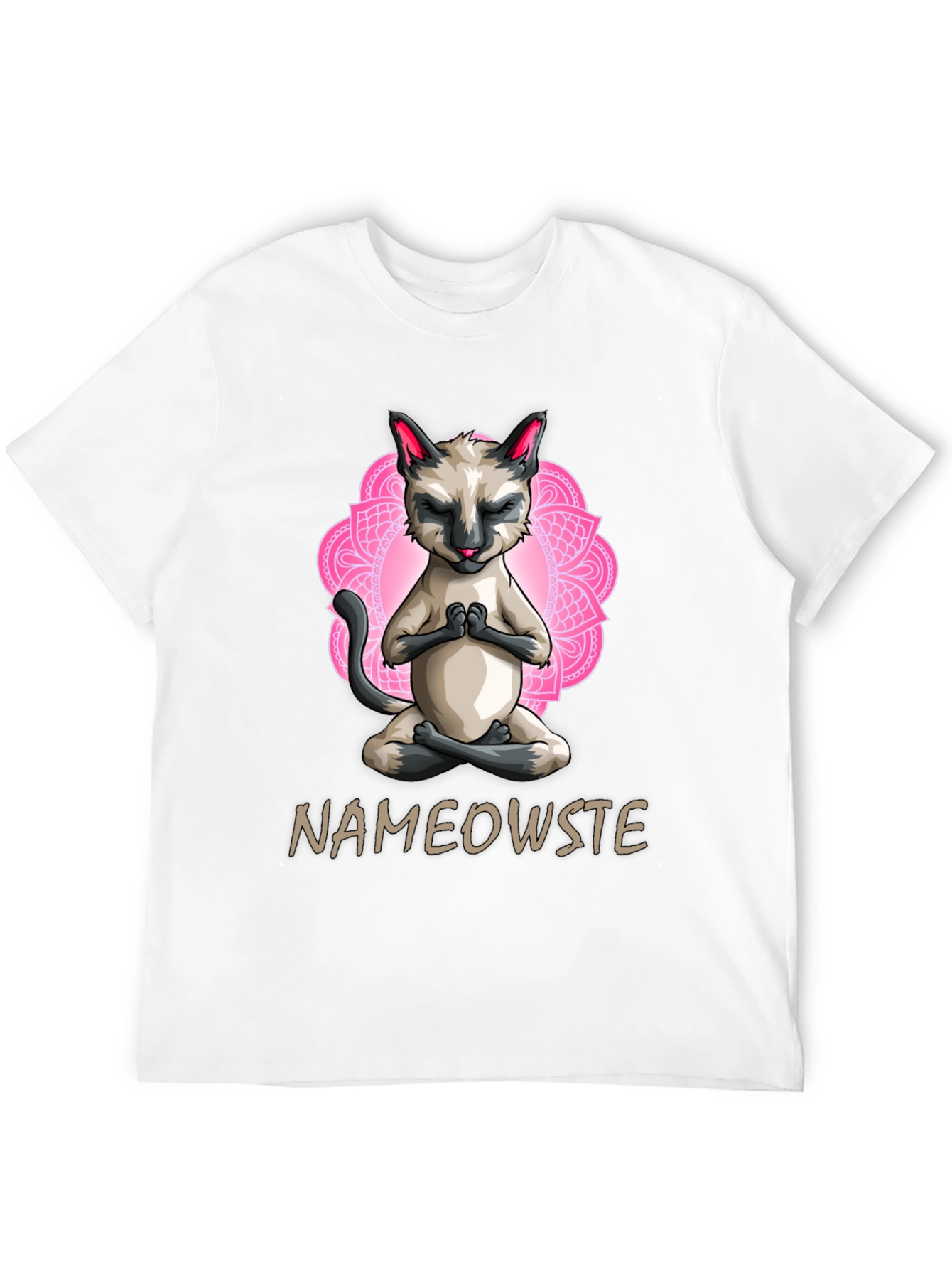 Black Nameowste Cat Yoga T-Shirt - Meditating Feline Design view 12