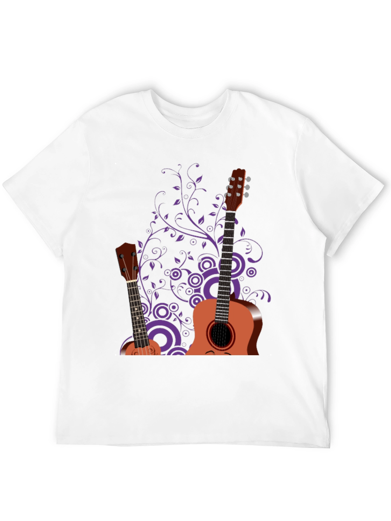 Black Stylish Guitar Graphic Black T-Shirt - Music Lover Tee view 12