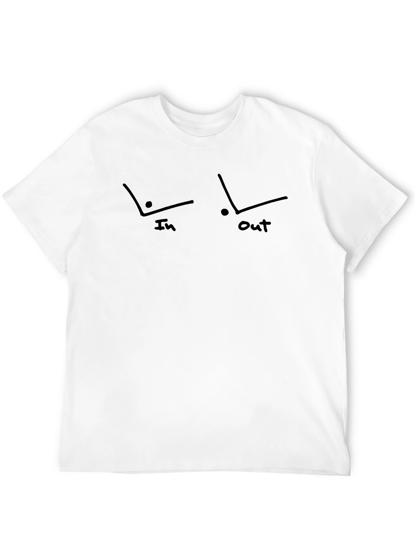 Black Funny "In-Out" Line Drawing Men's Black T-Shirt view 12