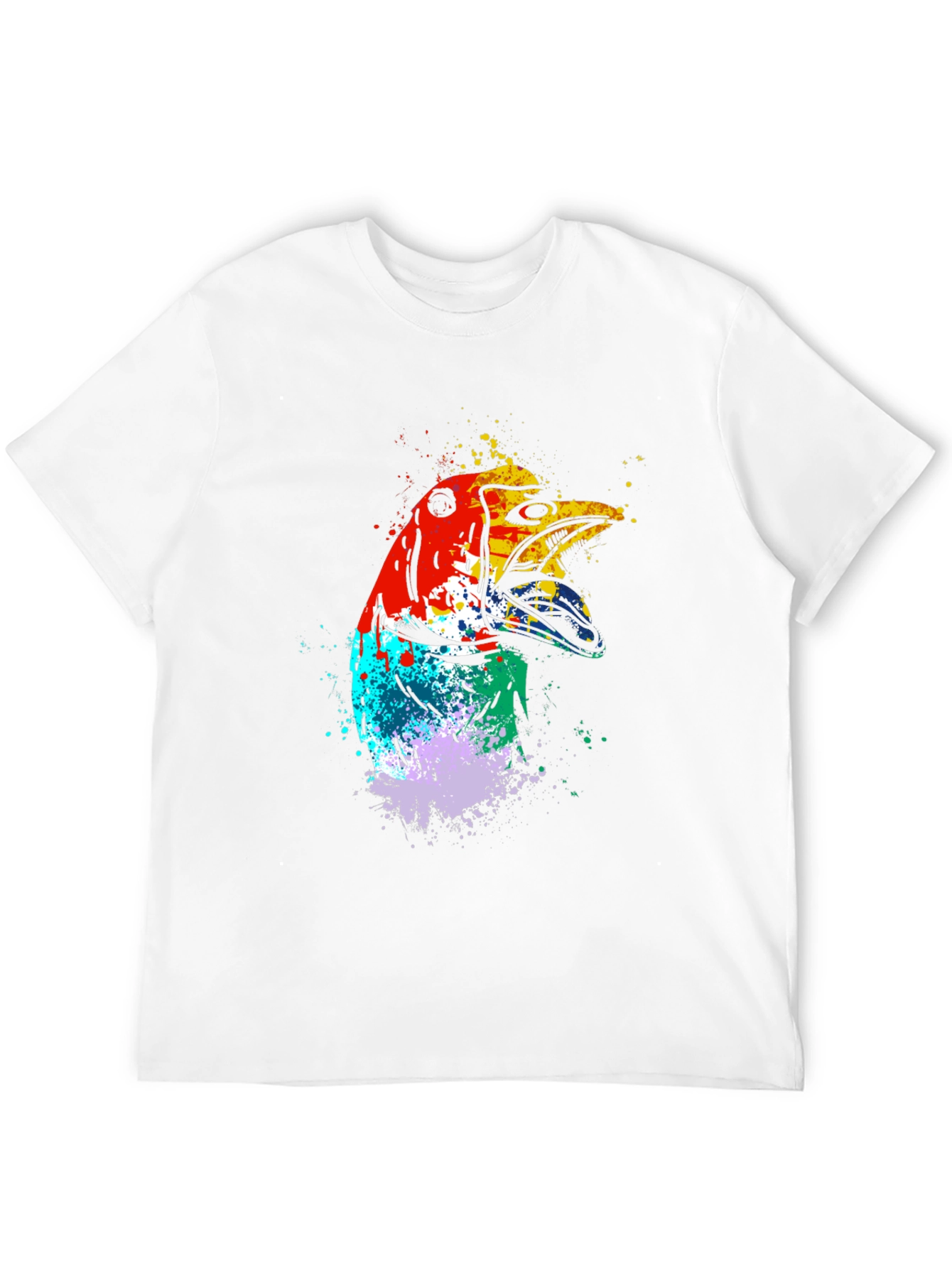 Black Abstract Bird Graphic Tee - Men's Black T-Shirt view 12