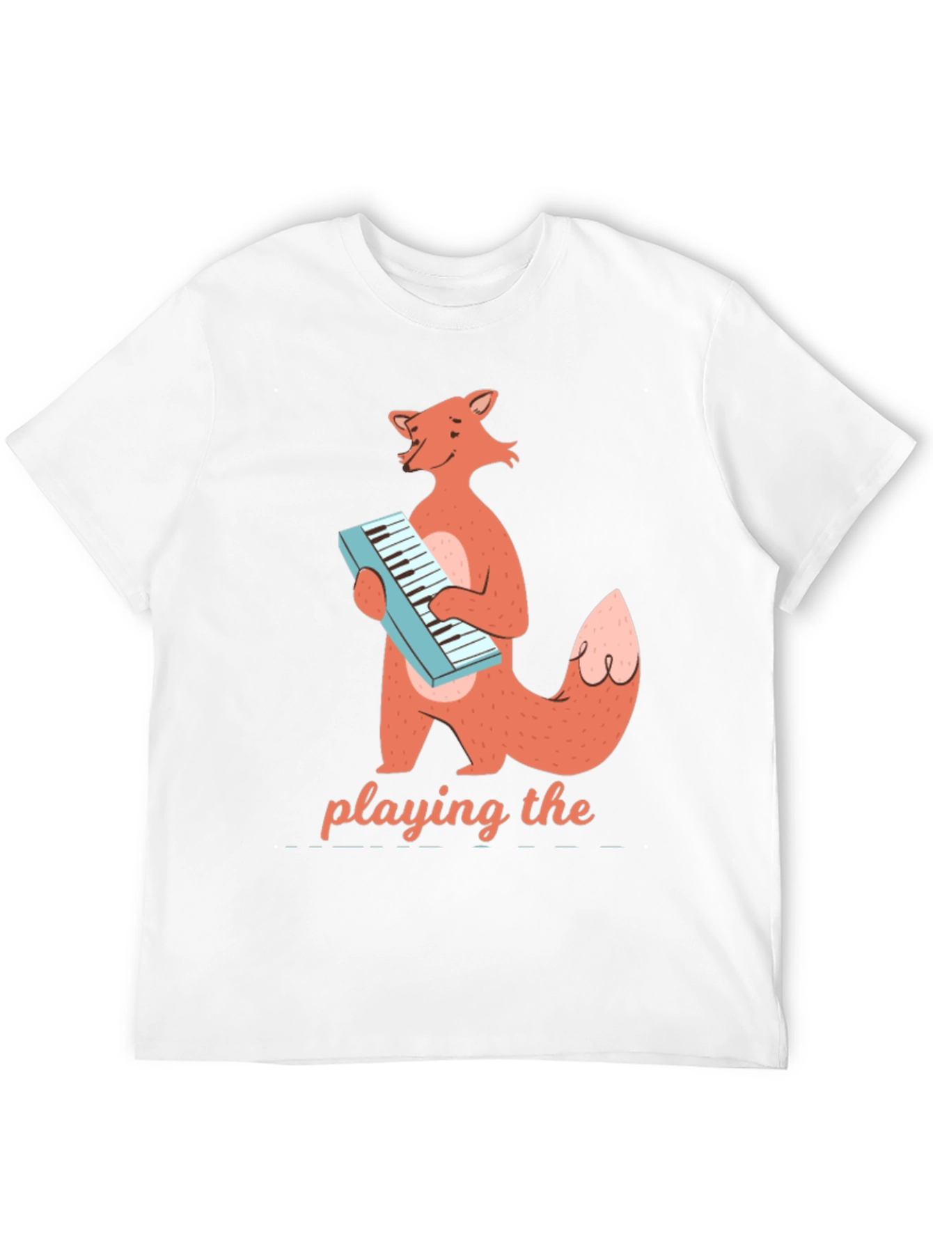 Black Fox Playing Keyboard T-Shirt - Cute Animal Music Tee view 12