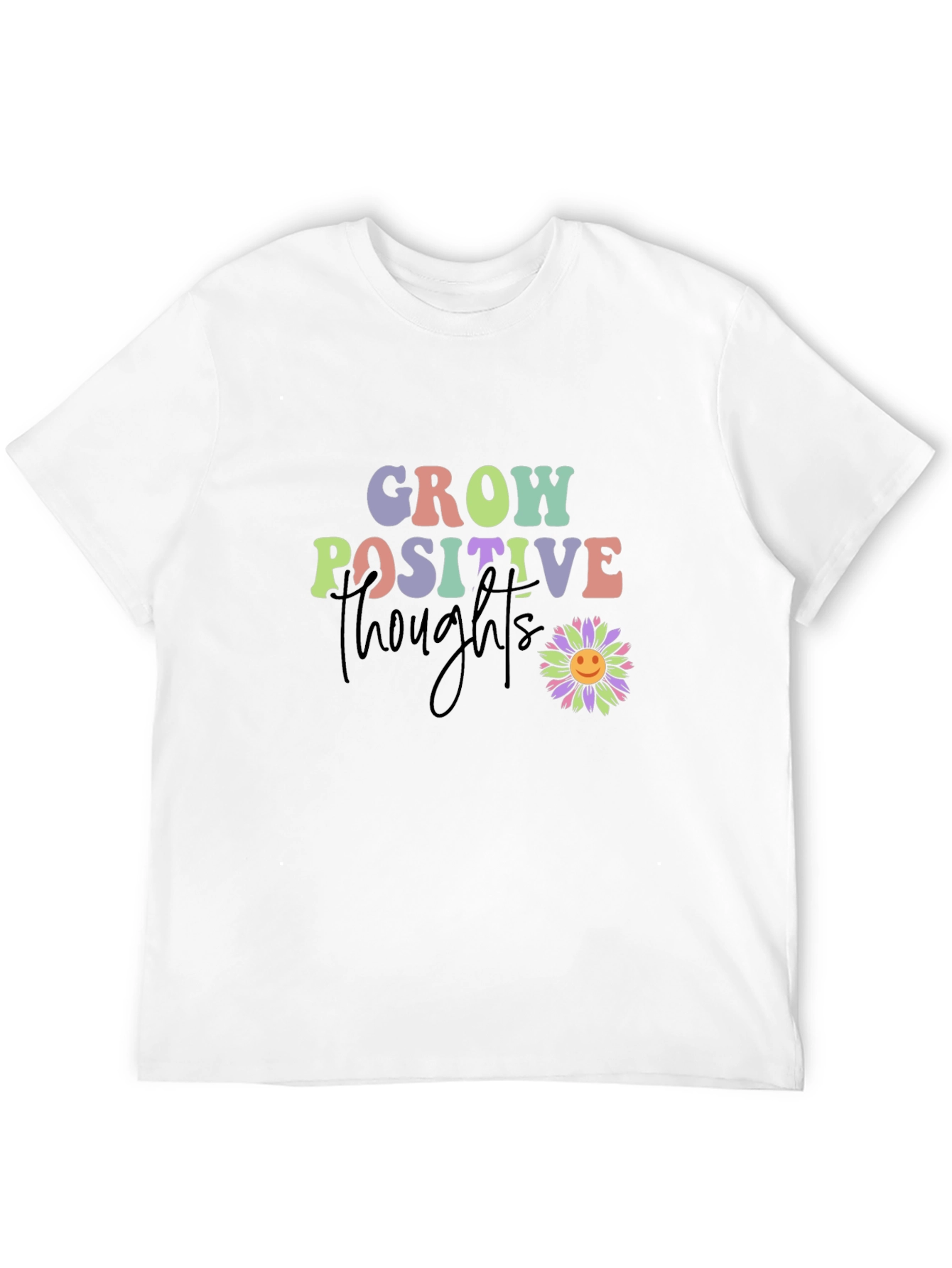 Black Grow Positive Thoughts T-Shirt - Black Tee view 12