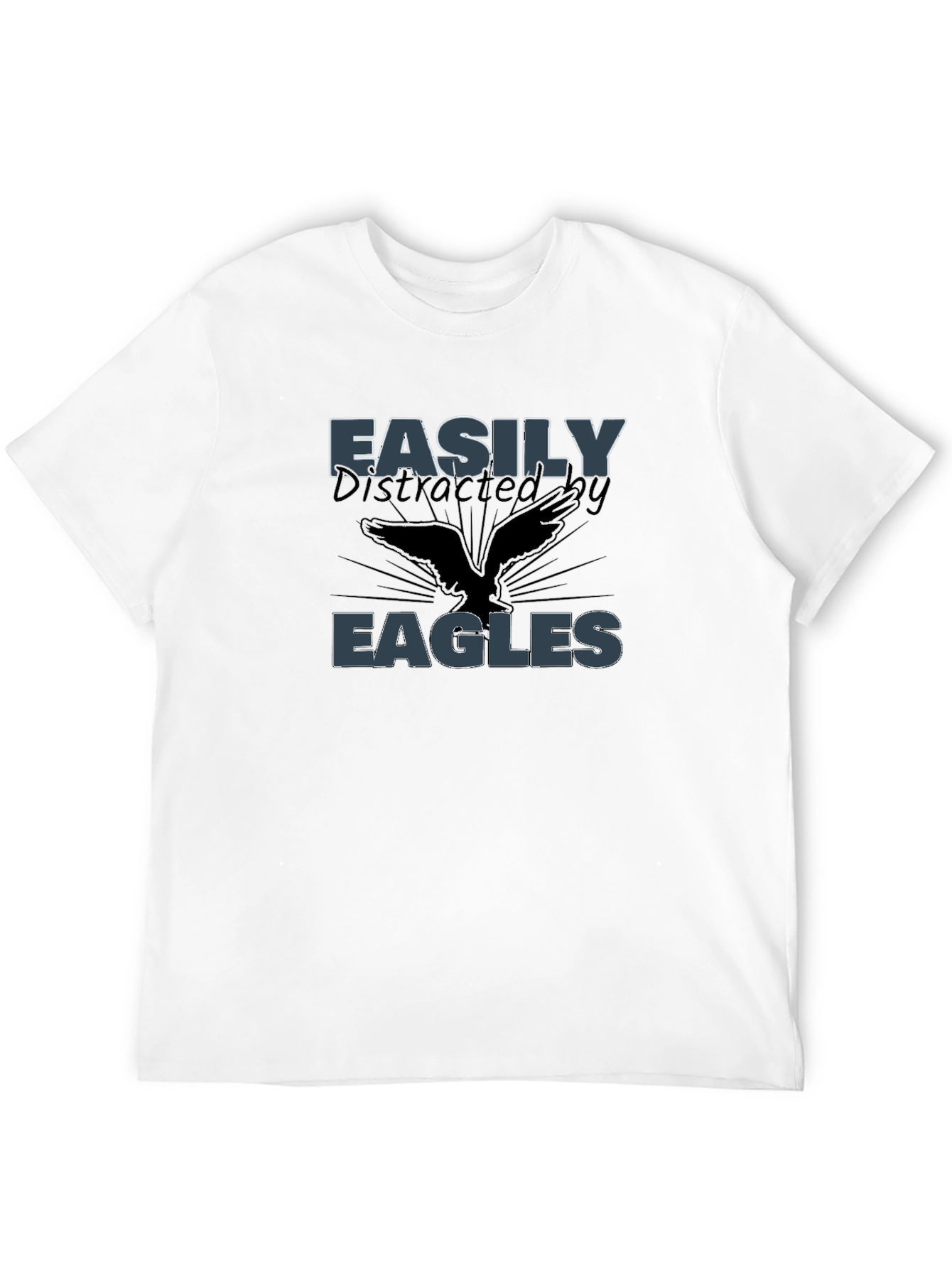 Black Easily Distracted by Eagles T-Shirt view 12