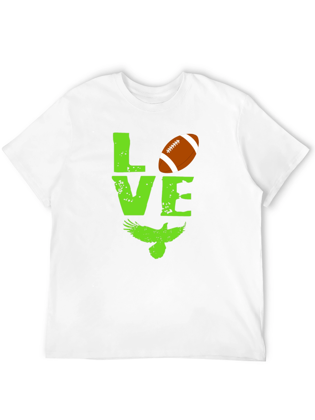 Black Love Football and Eagles Graphic T-Shirt view 12