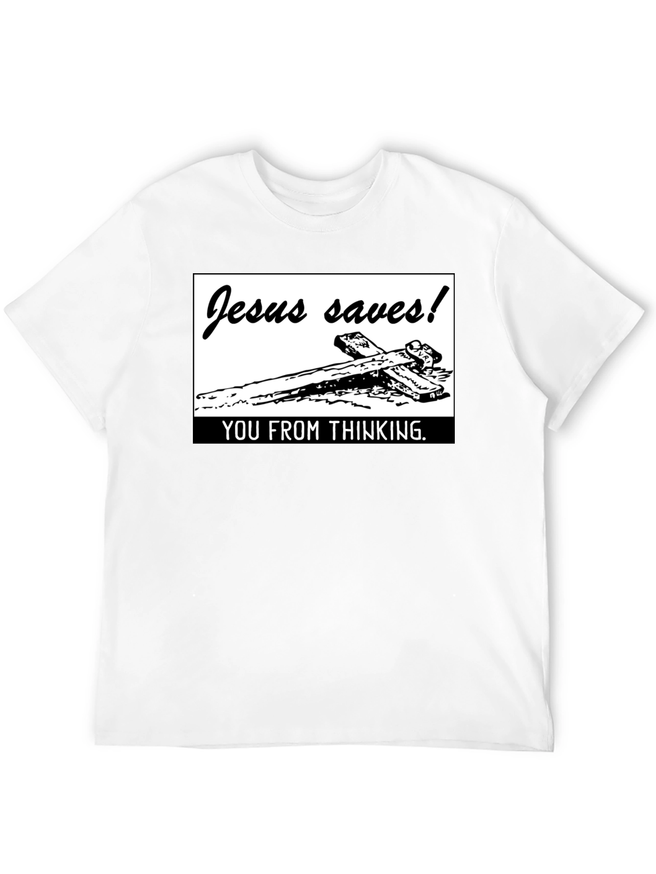 Black Jesus Saves! Graphic T-Shirt - Black view 12