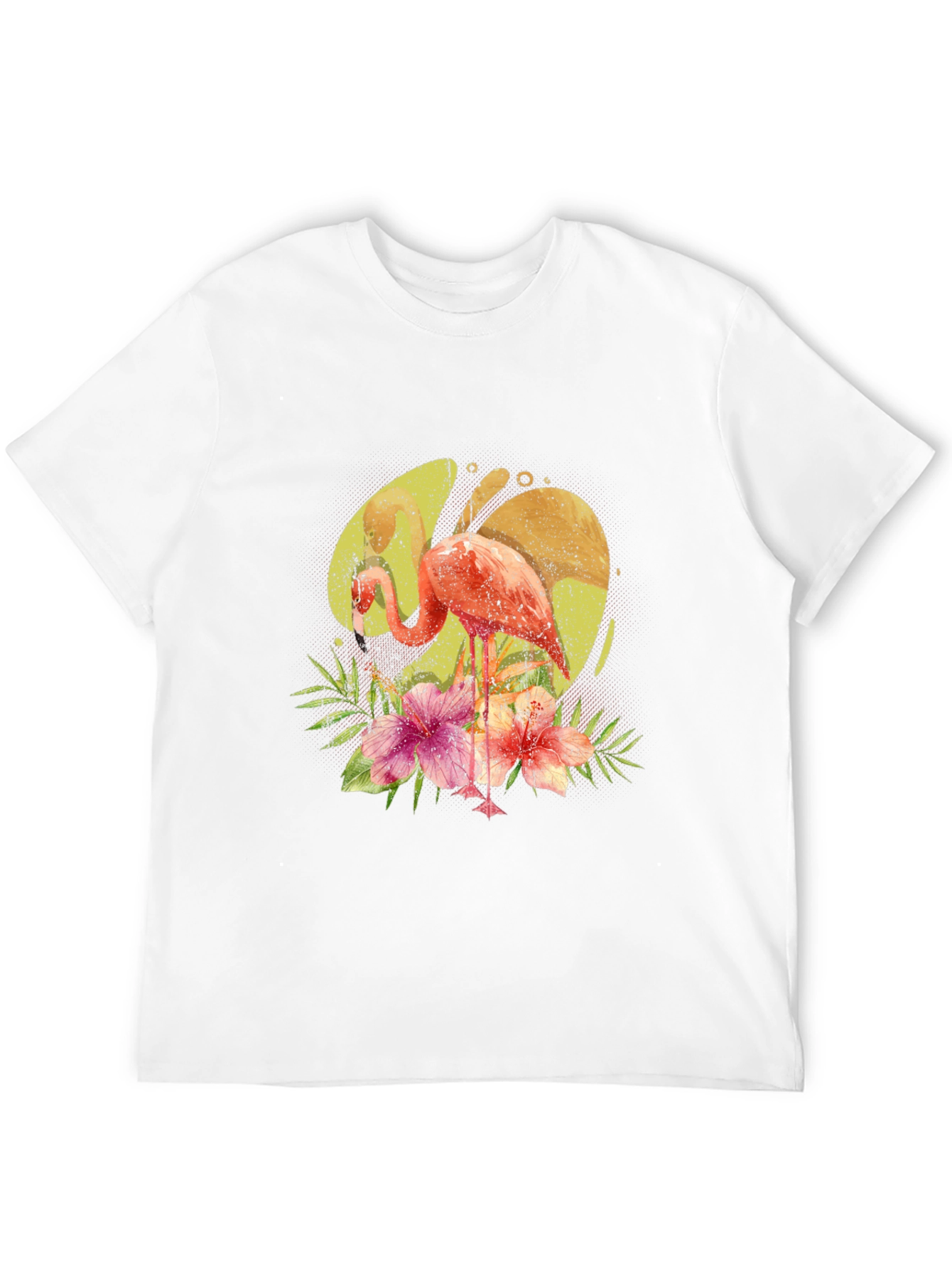 Black Flamingo Floral Print Black T-Shirt view 12