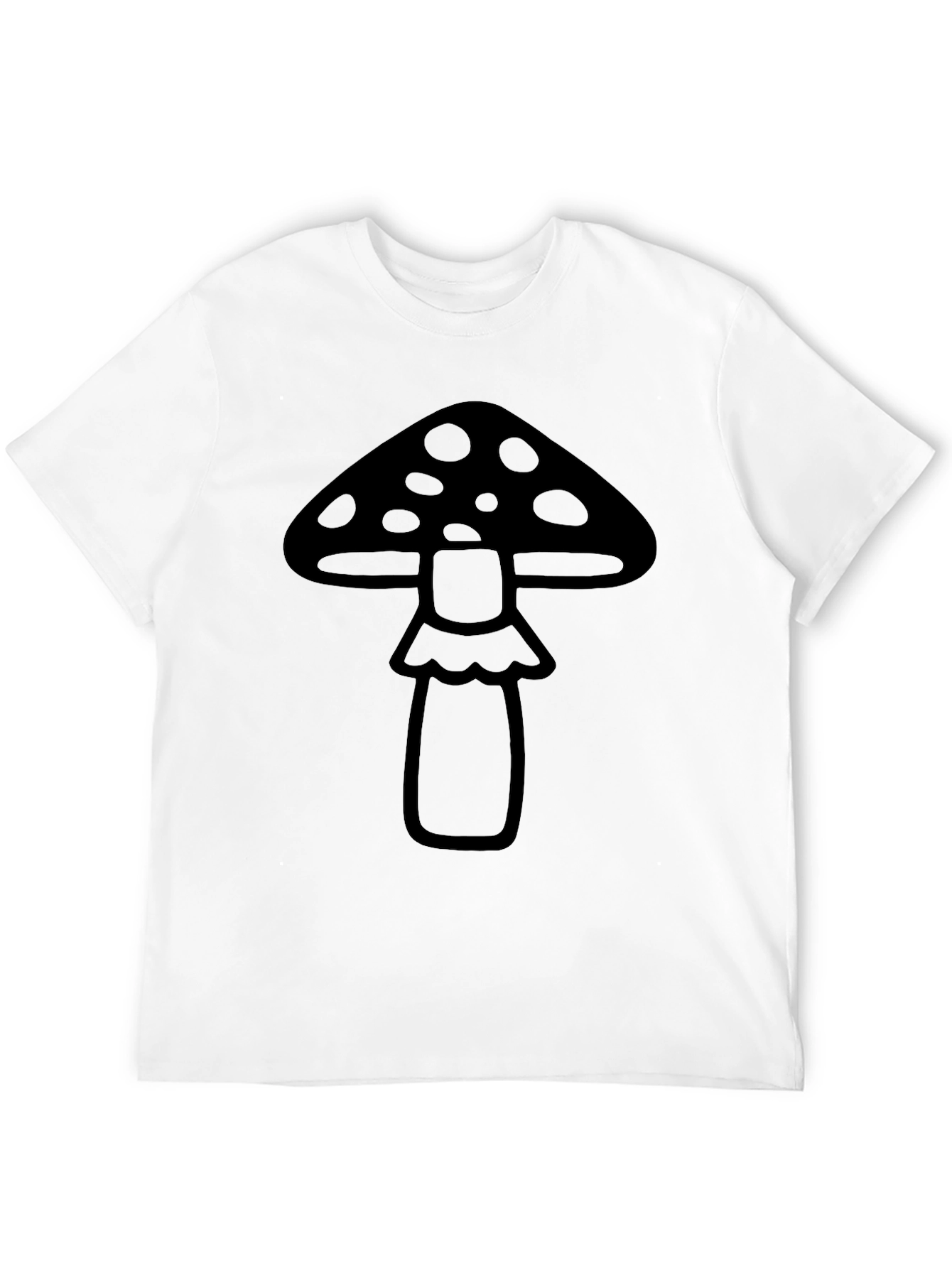 Black Mushroom Graphic Tee - Black Cotton Blend Shirt view 12