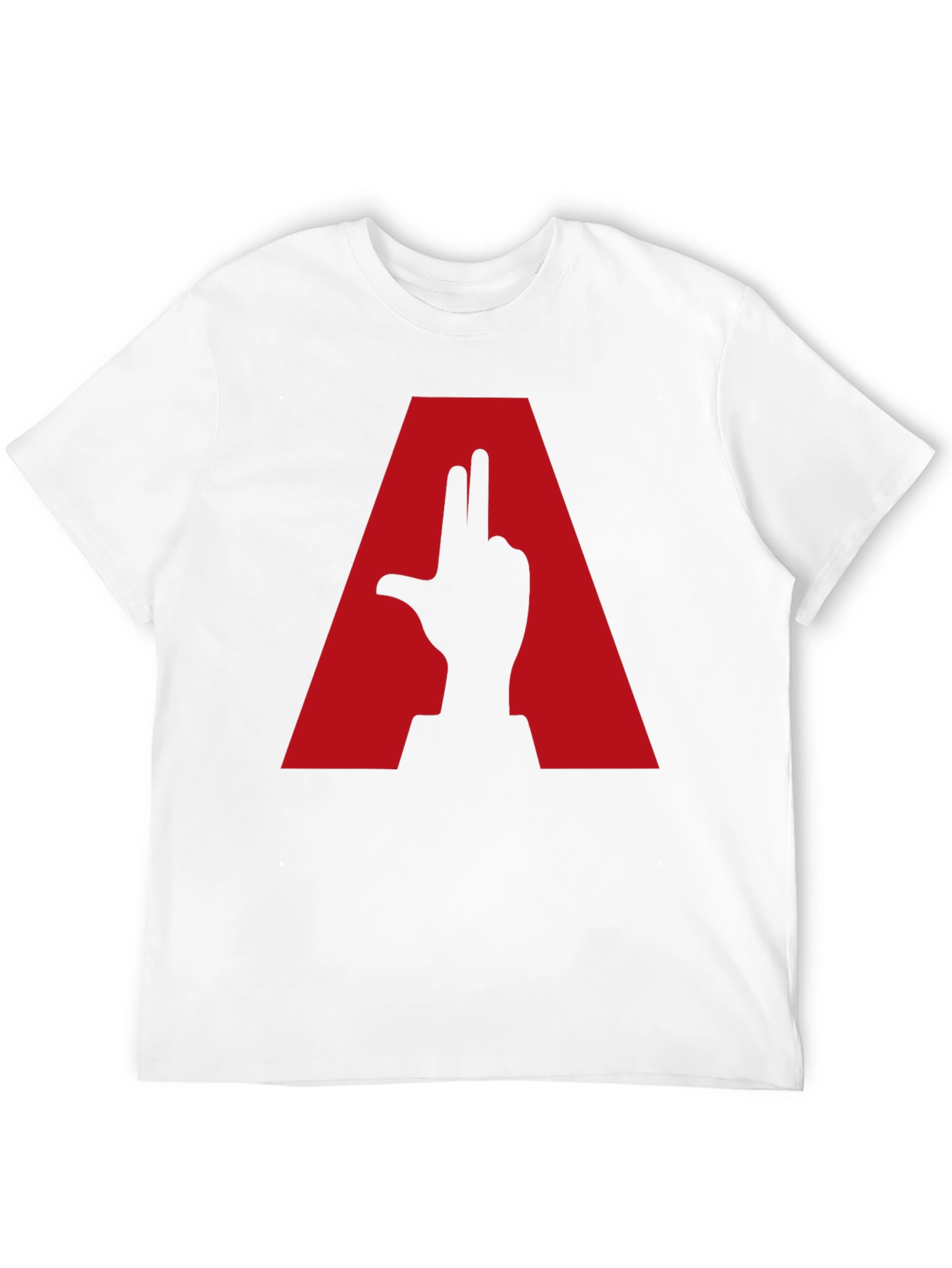 Black Novelty Graphic Tee - Letter A & Hand Design view 12