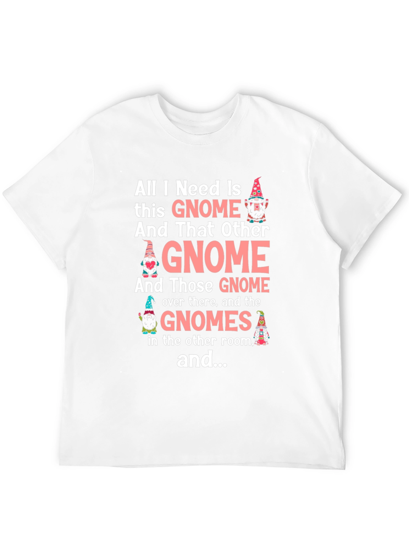 Black Funny Gnome Lover Graphic T-Shirt view 12