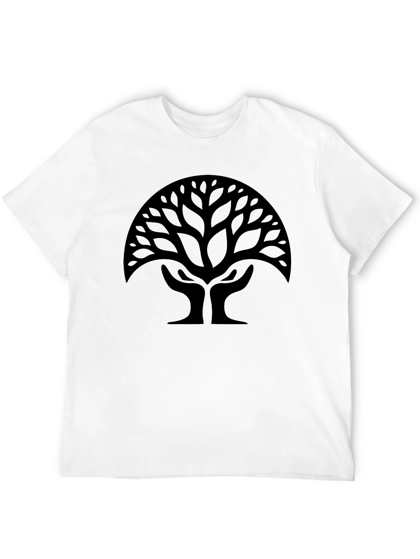Black Tree of Life Hands Graphic Tee - Black view 12