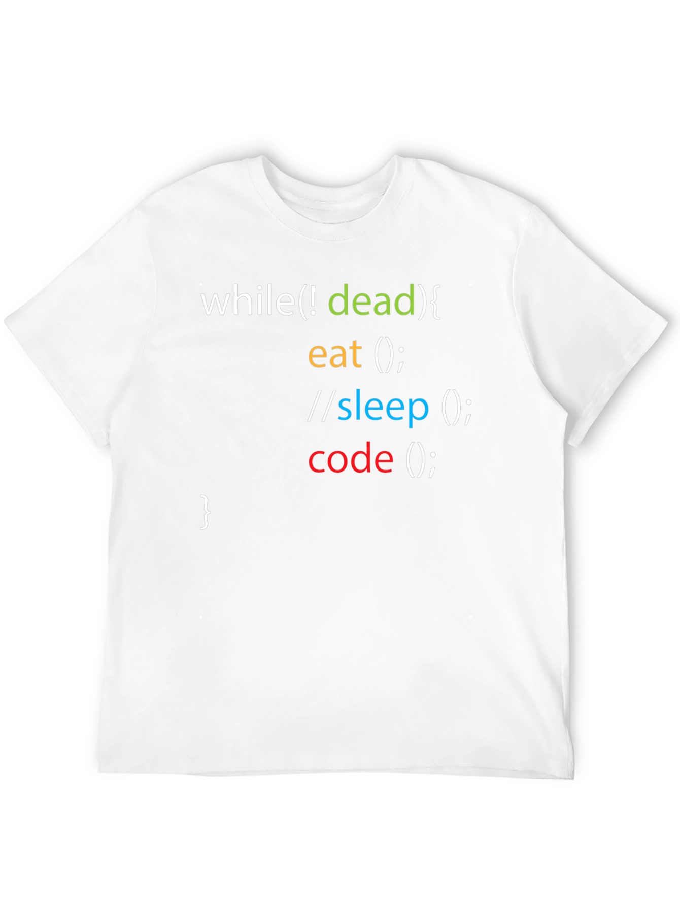 Black Programmer Humor T-Shirt - While Not Dead Code view 12