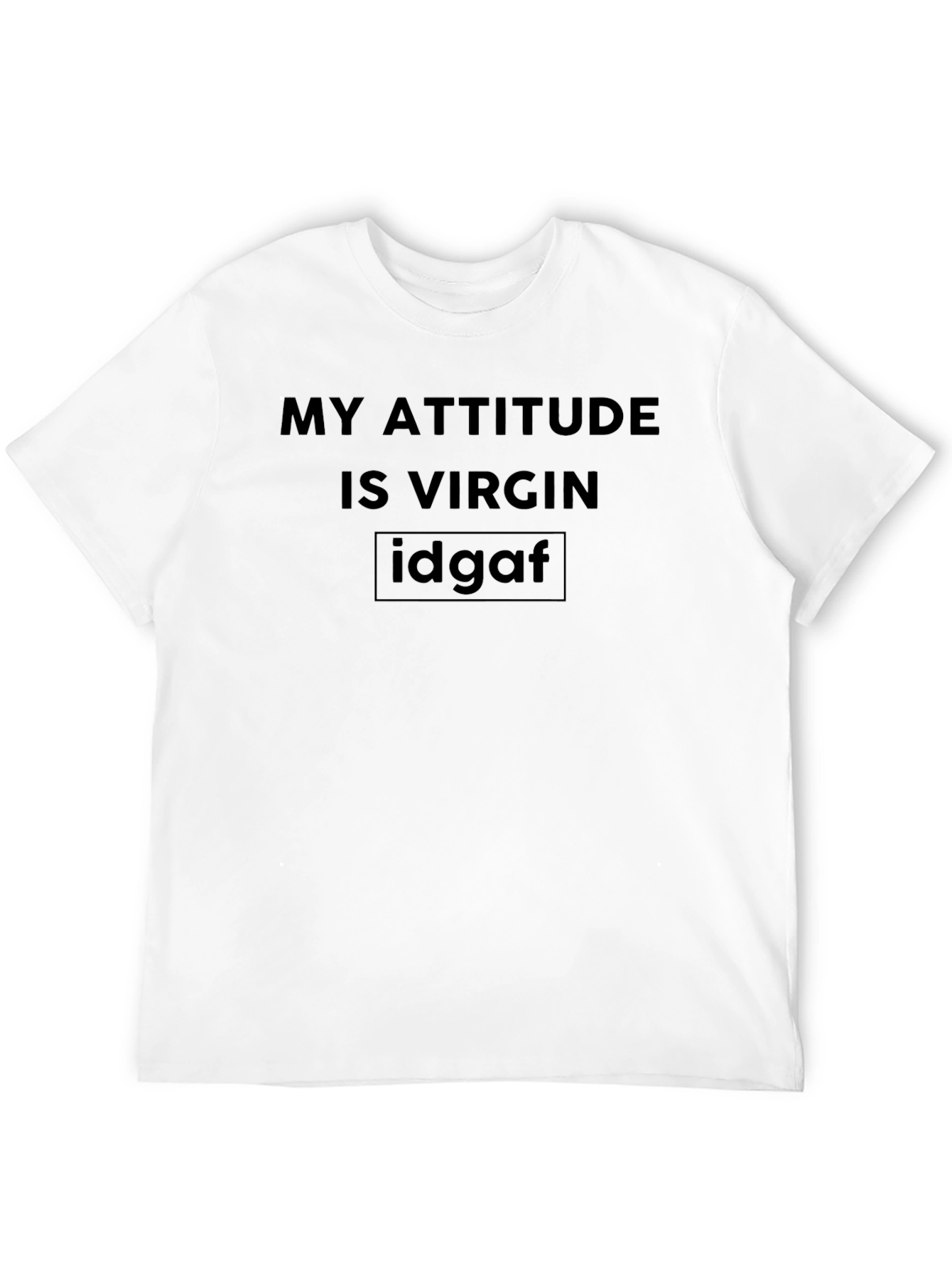 Black My Attitude is Virgin T-Shirt - Humorous Graphic Tee view 12