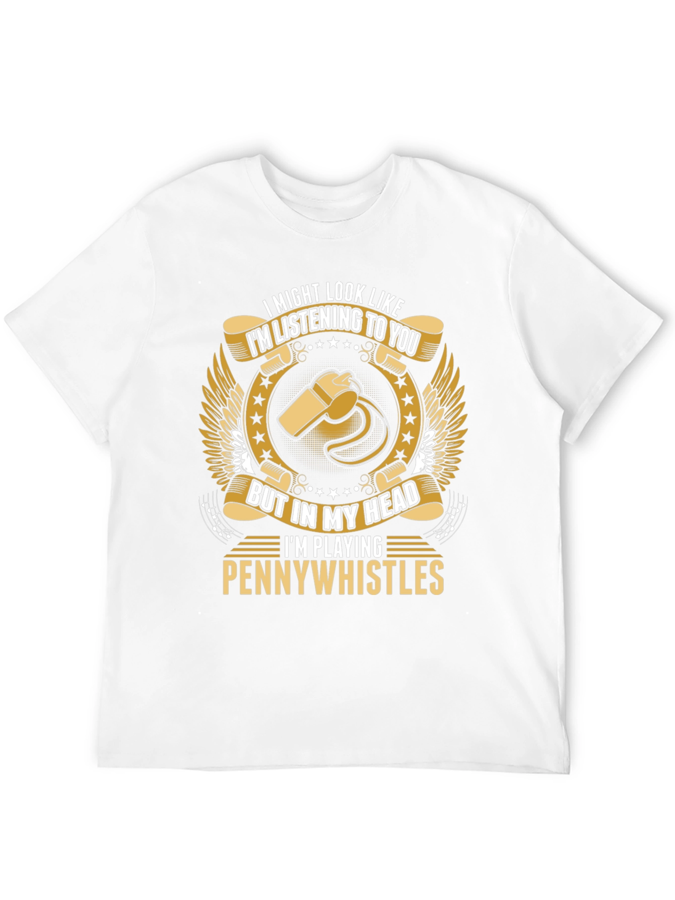 Black Pennywhistles Player T-Shirt: I Might Look Like I'm Listening view 12