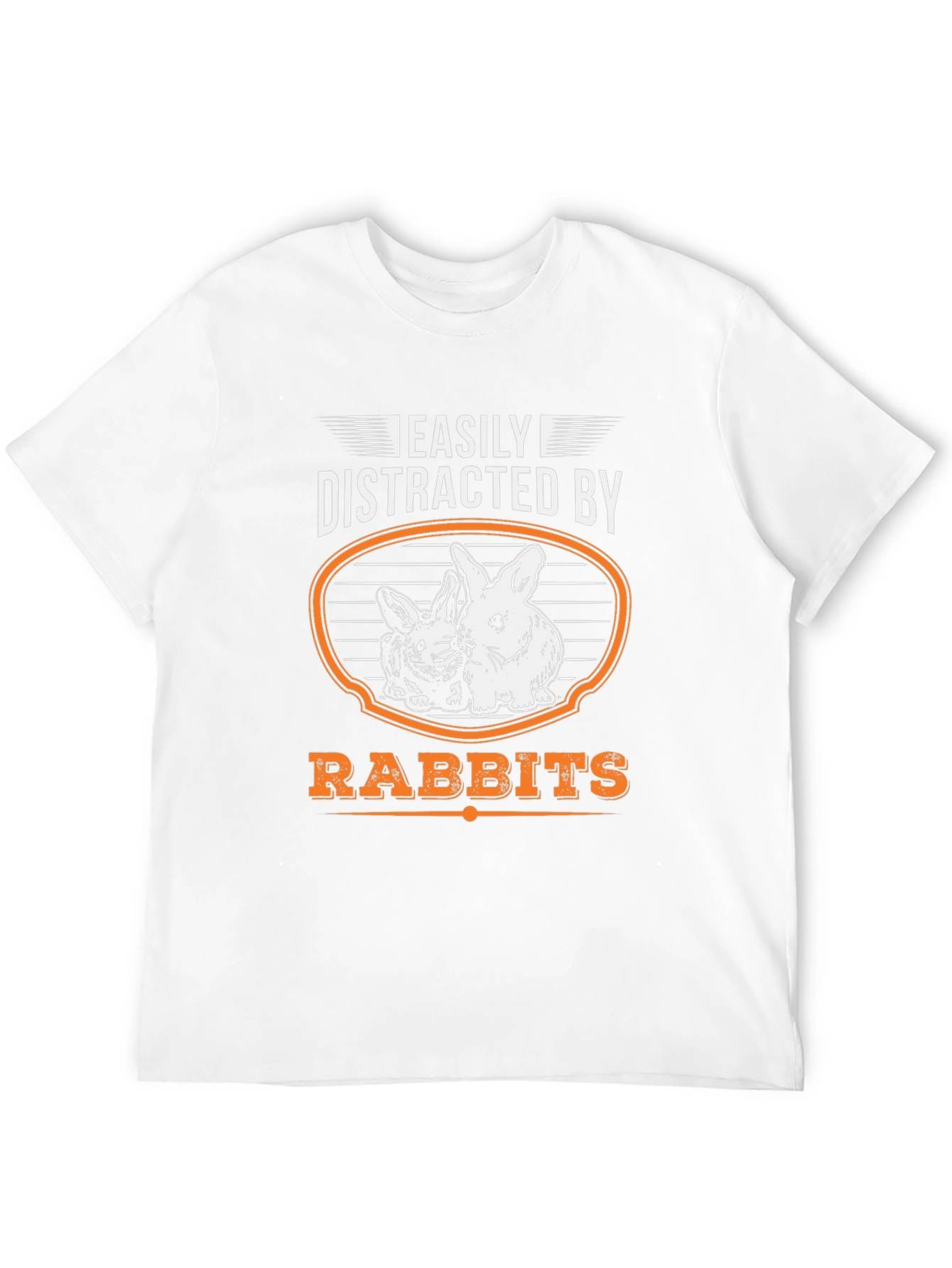 Black Easily Distracted By Rabbits Funny Graphic T-Shirt view 12