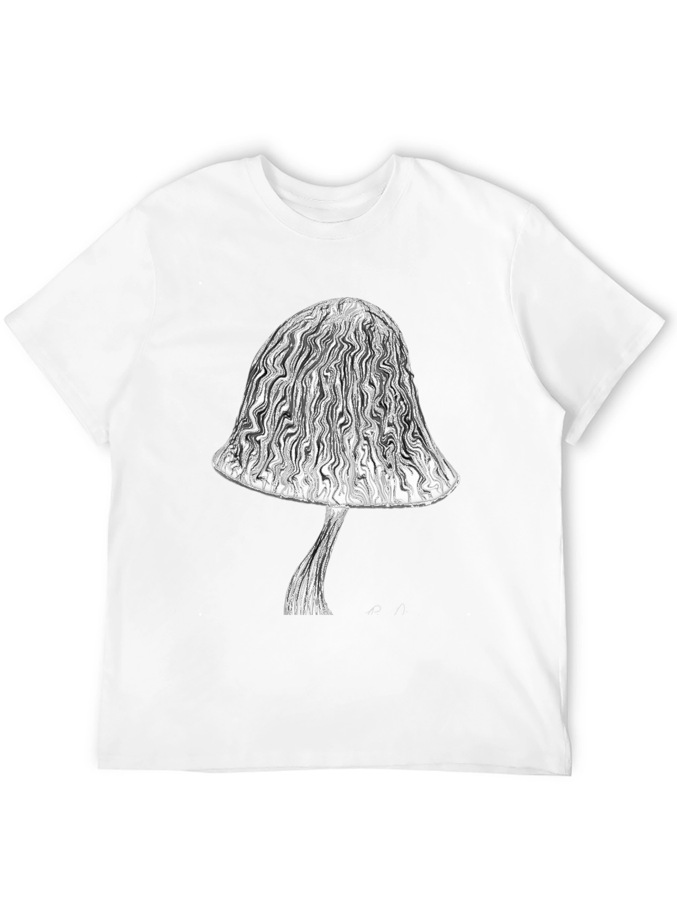 Black Mushroom Graphic Tee - Stylish Black Cotton T-Shirt view 12